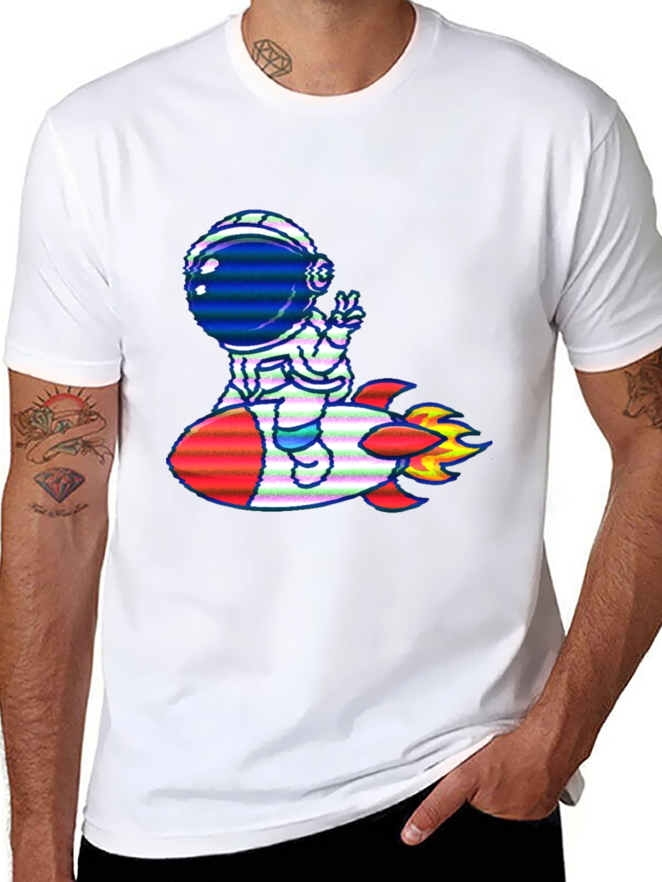 Astronaut Rocket Ride Graphic T-Shirt