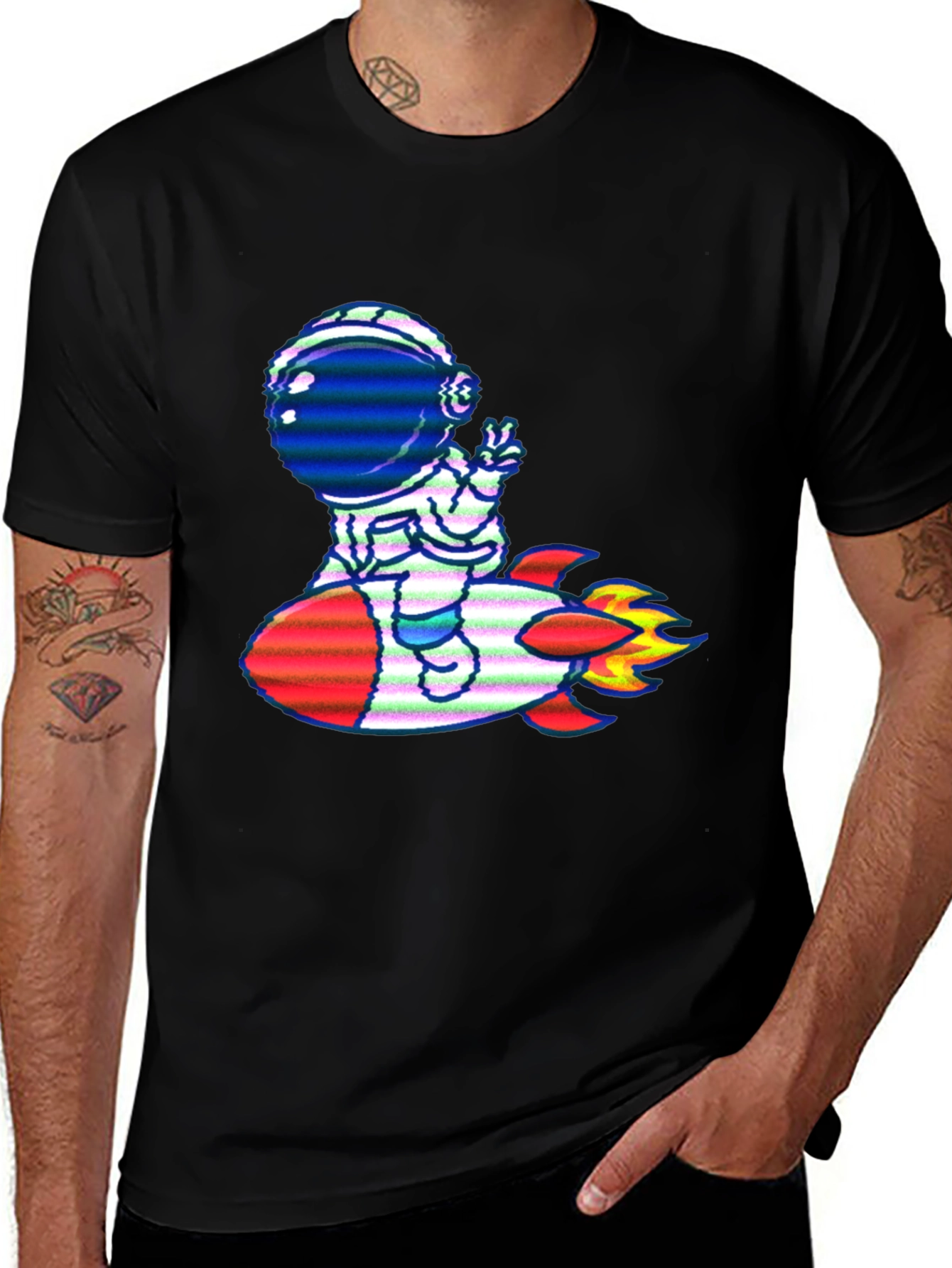Astronaut Rocket Ride Graphic T-Shirt