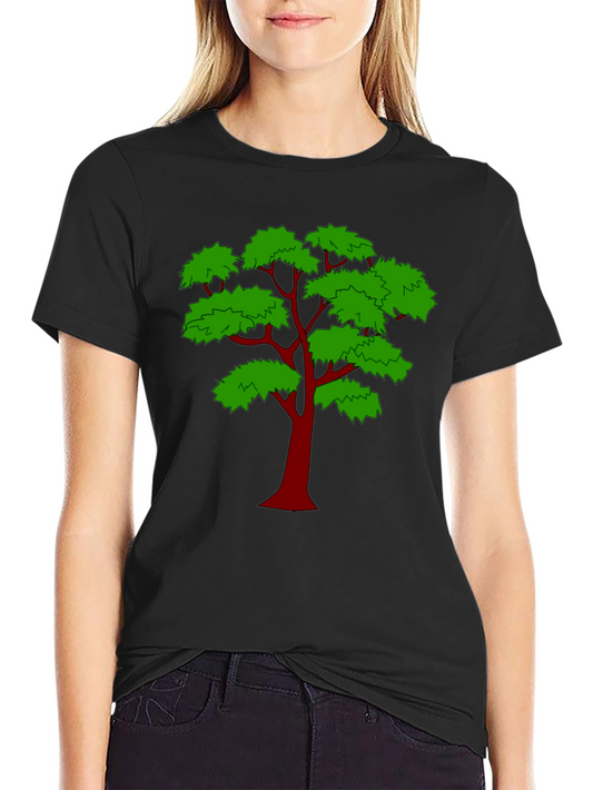 Unique Tree Graphic Print Black T-Shirt
