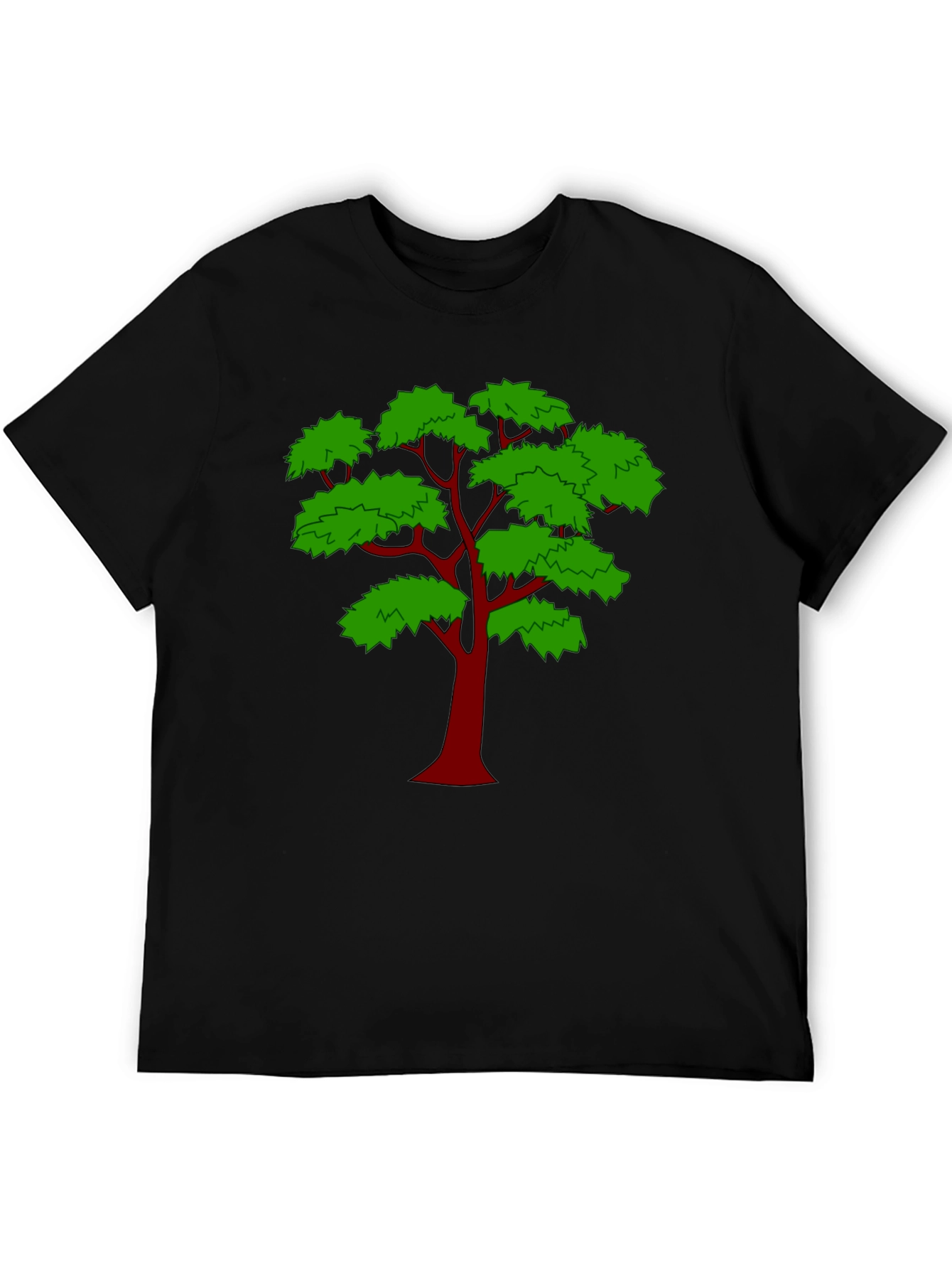 Unique Tree Graphic Print Black T-Shirt