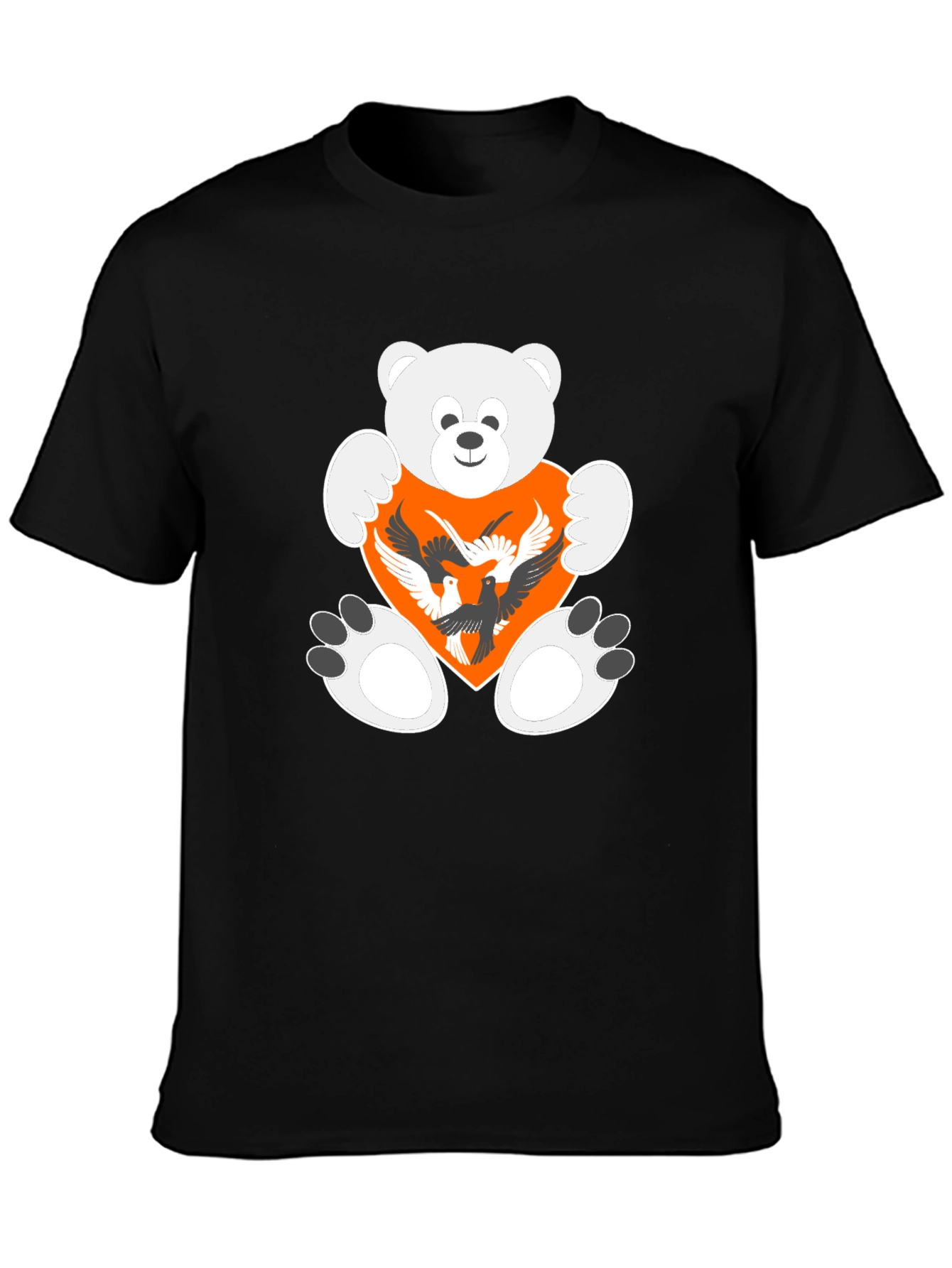 Teddy Bear Heart Birds Graphic Tee