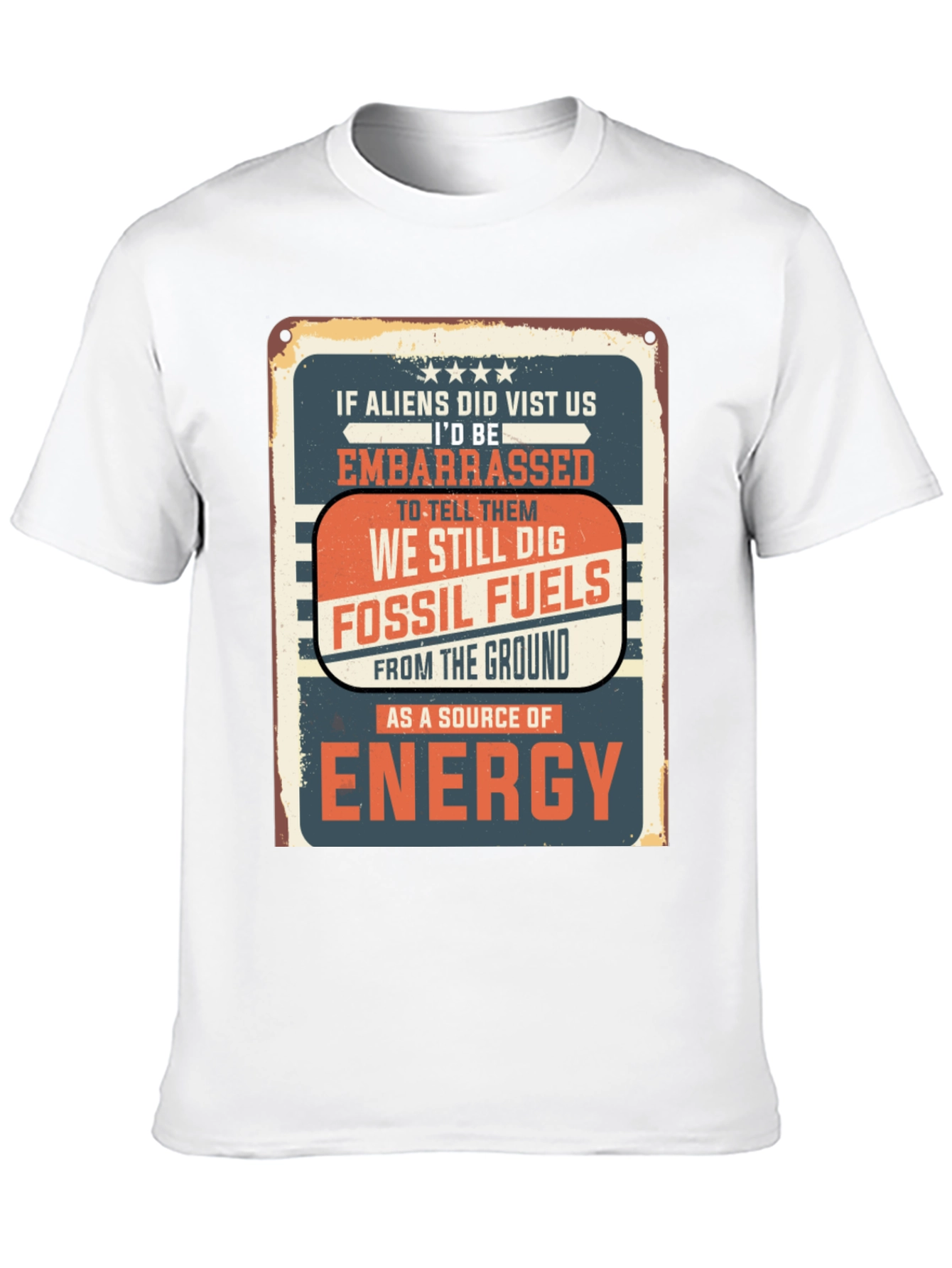 Embarrassed Alien Fossil Fuels Graphic T-Shirt