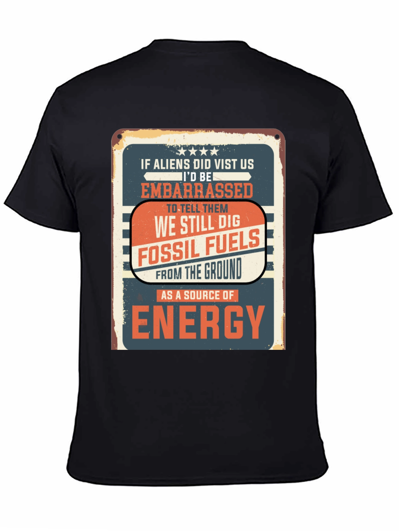 Embarrassed Alien Fossil Fuels Graphic T-Shirt