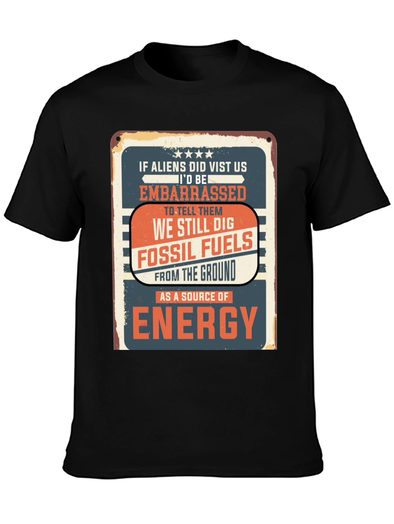 Embarrassed Alien Fossil Fuels Graphic T-Shirt