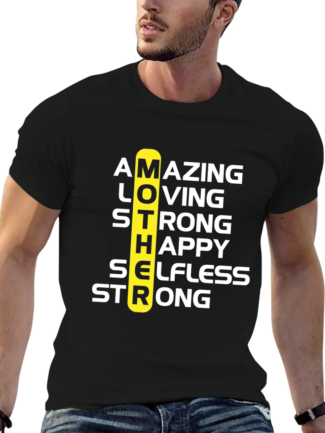 Amazing Mother Graphic Tee - Black Cotton T-Shirt