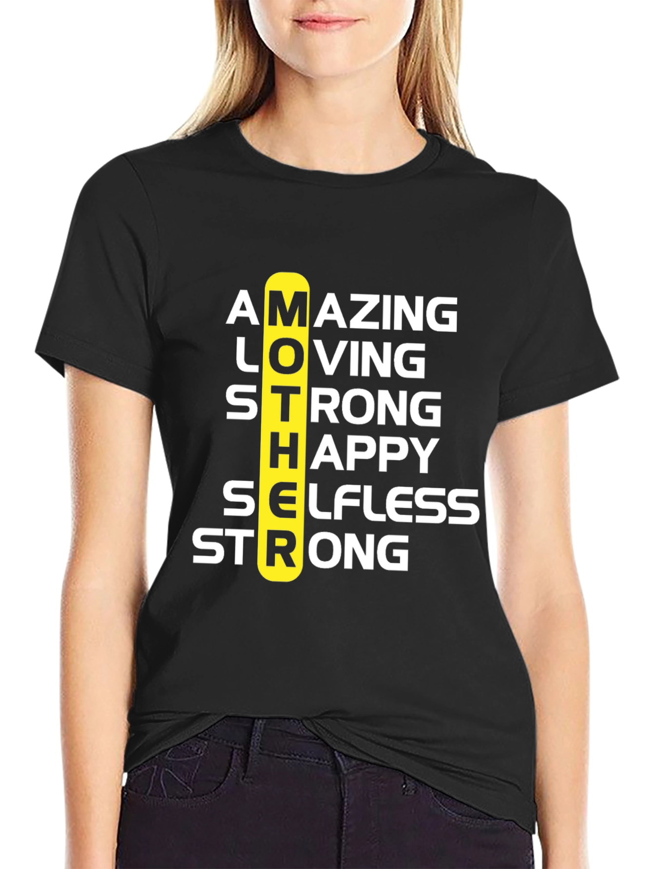 Amazing Mother Graphic Tee - Black Cotton T-Shirt