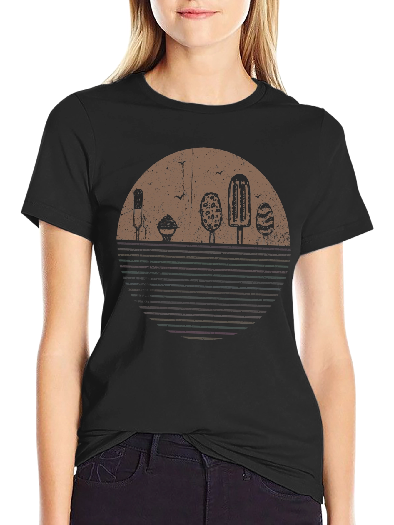 Retro Sunset Ice Cream Graphic Tee