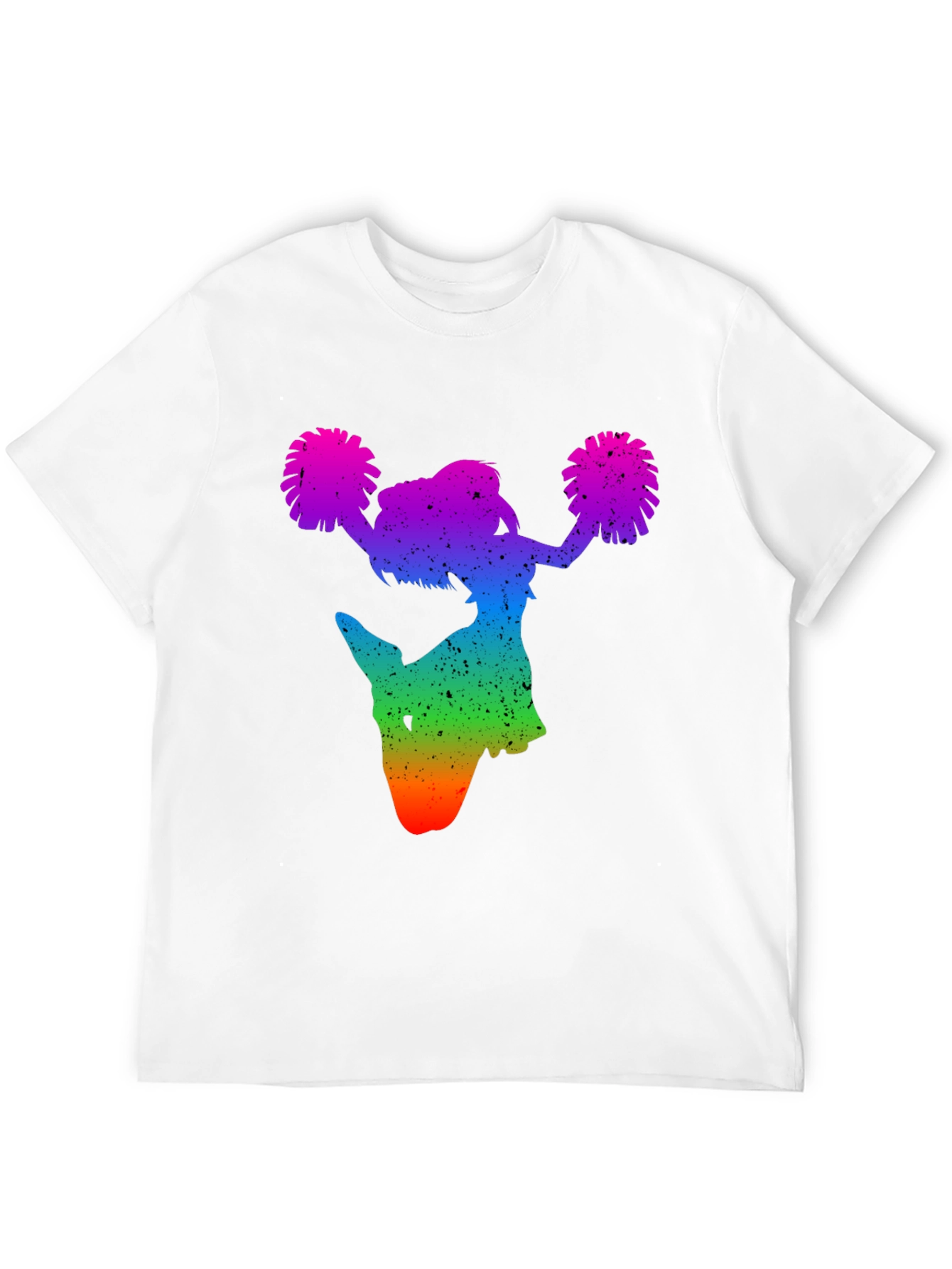 Rainbow Cheerleader Silhouette Graphic T-Shirt