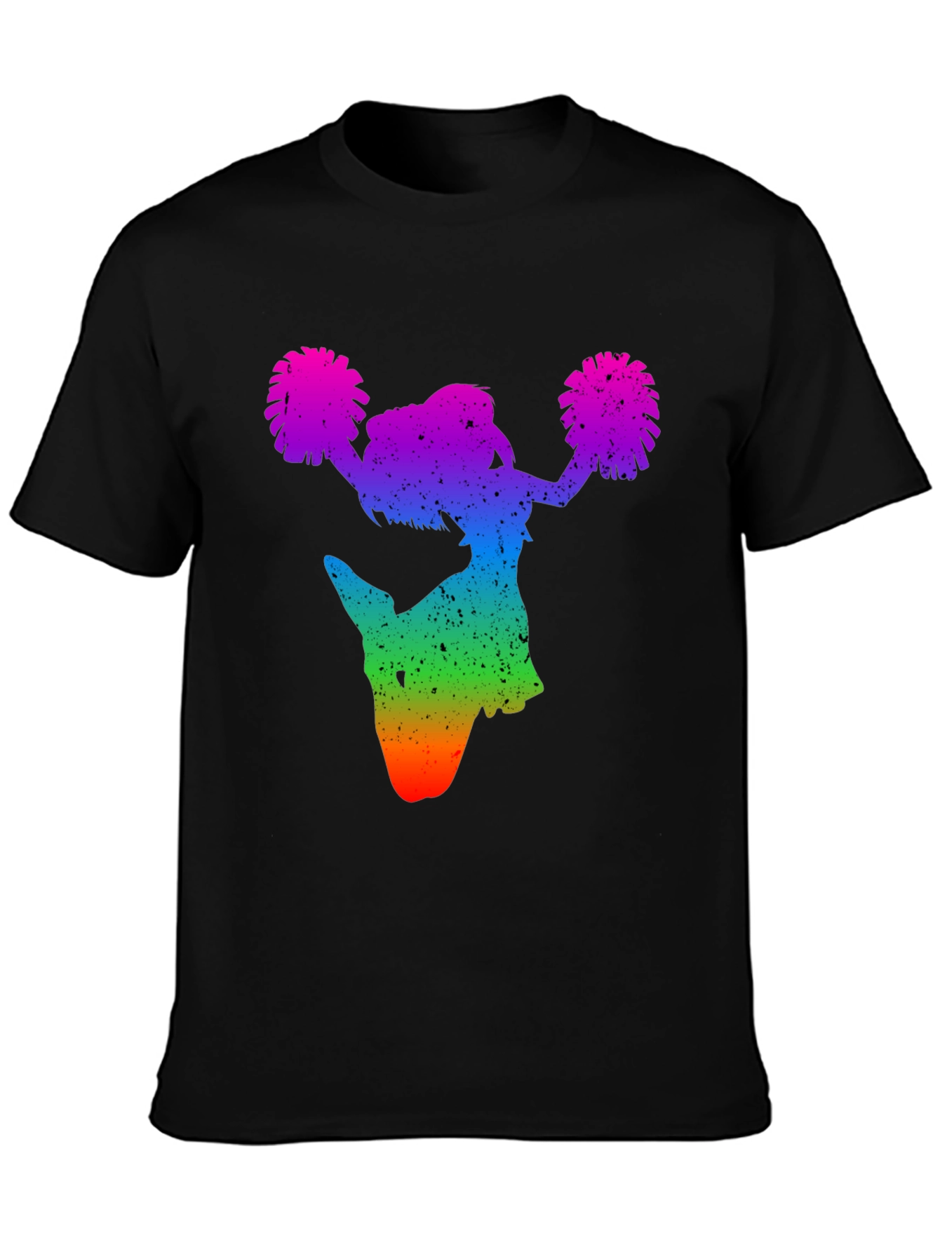 Rainbow Cheerleader Silhouette Graphic T-Shirt