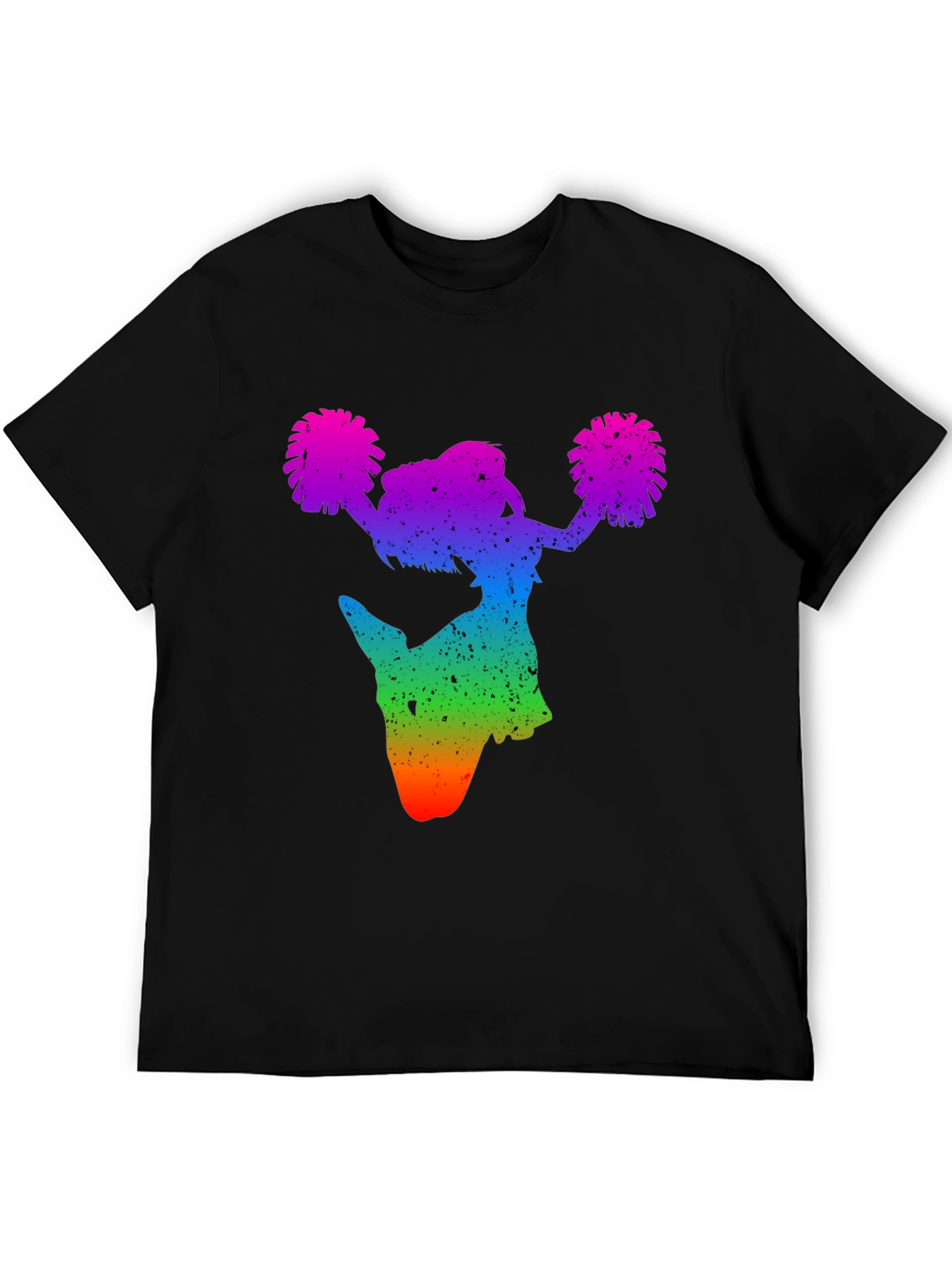 Rainbow Cheerleader Silhouette Graphic T-Shirt