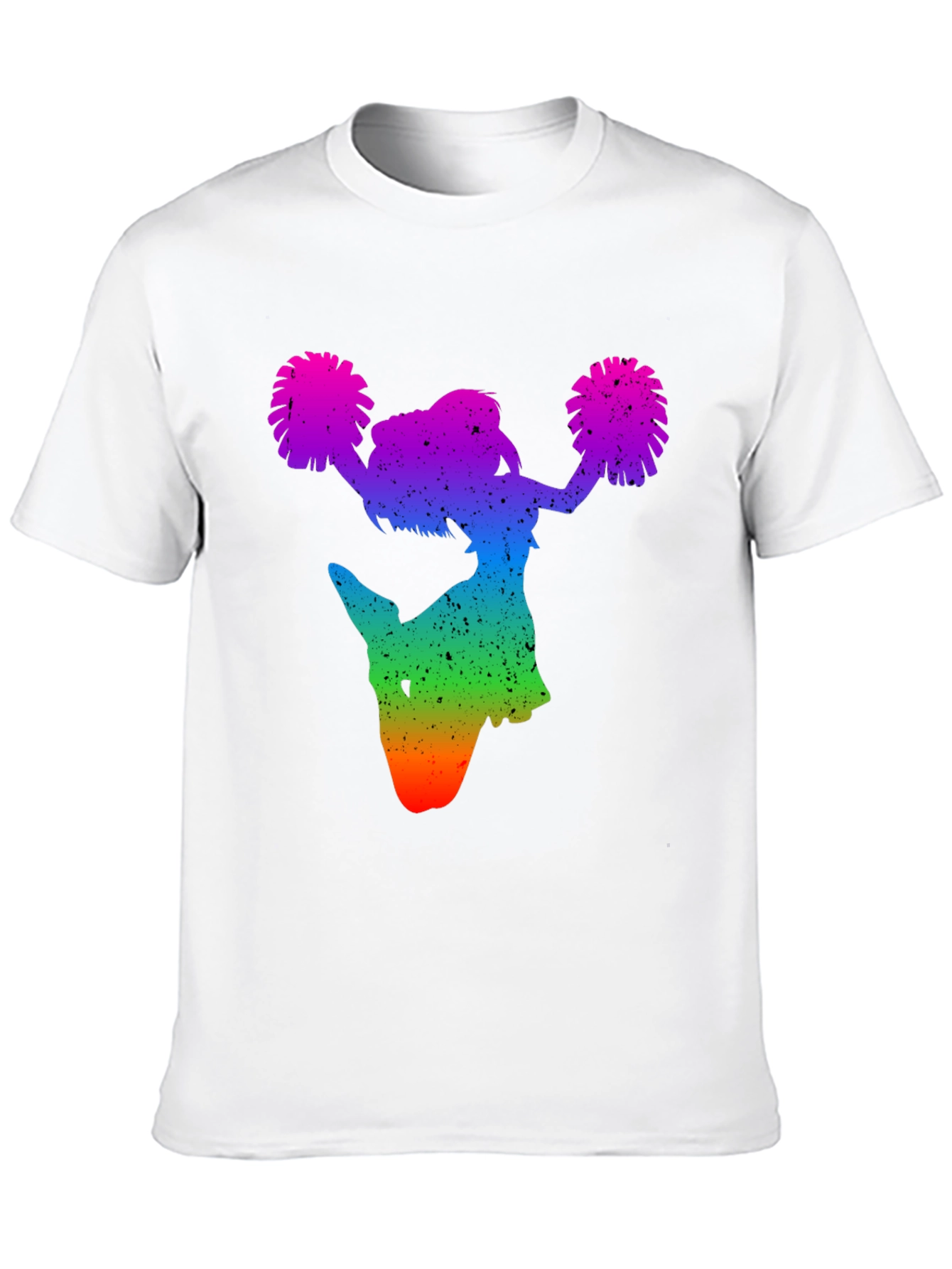 Rainbow Cheerleader Silhouette Graphic T-Shirt