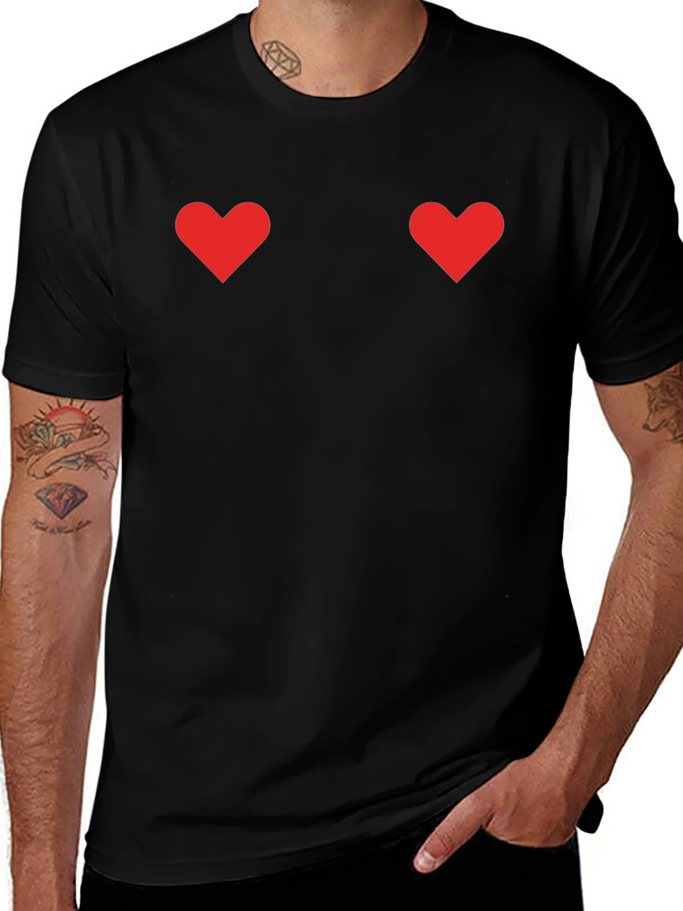 Heart Tee - Valentines Black T-Shirt