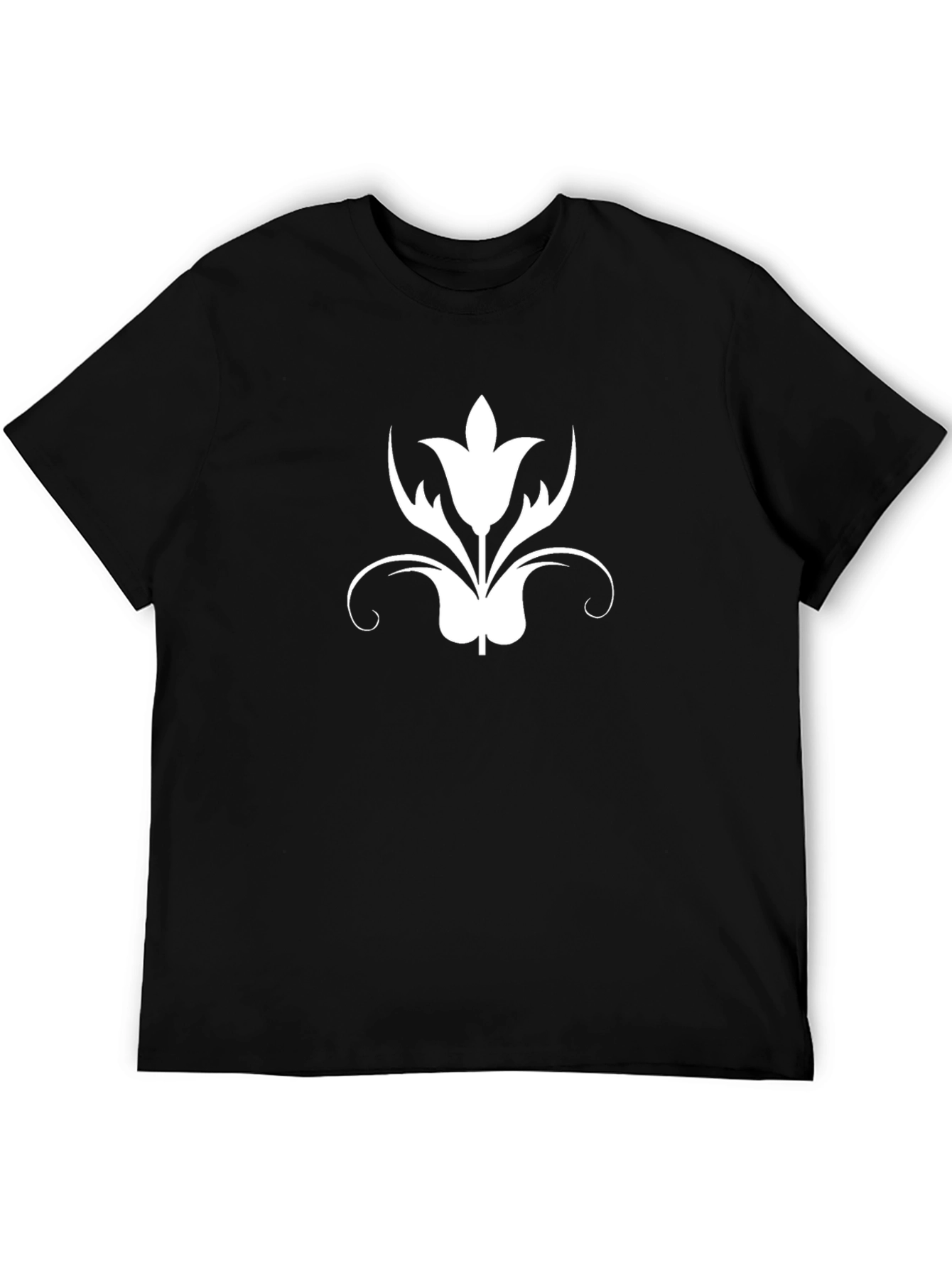 Black Graphic Tee - Floral Print