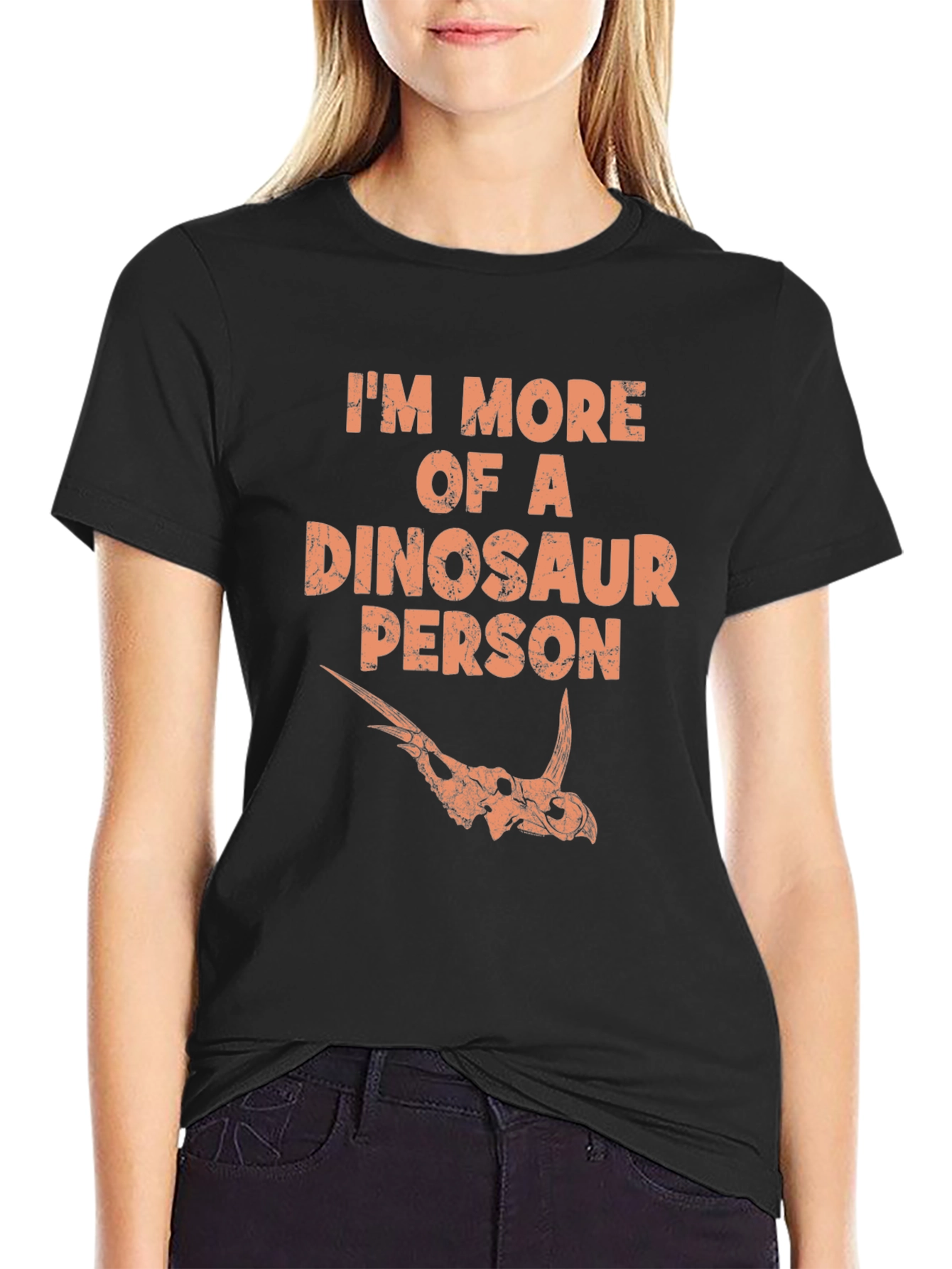 Dinosaur Person Graphic Tee - Black T-Shirt