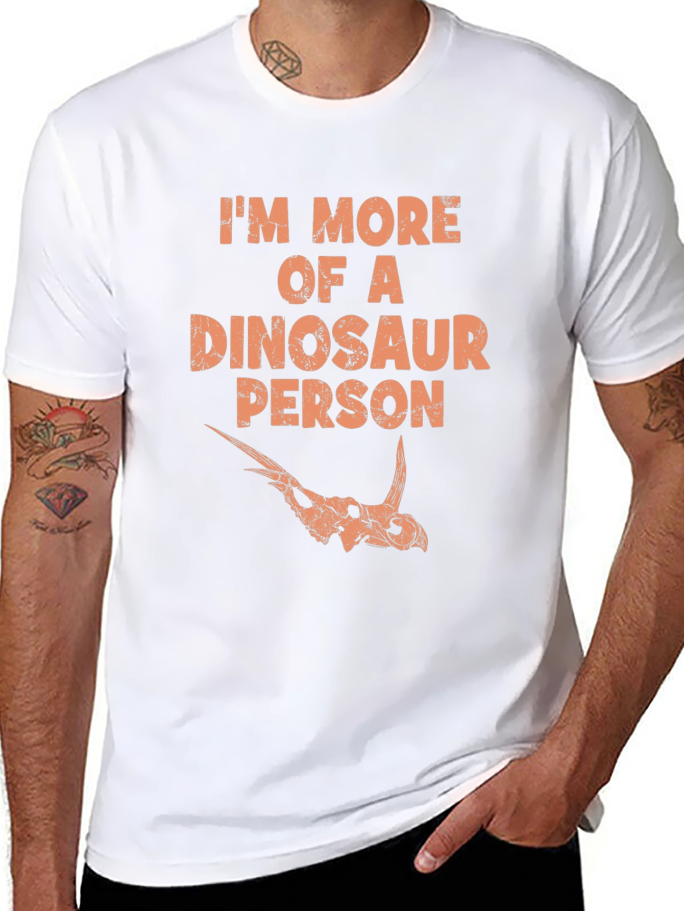 Dinosaur Person Graphic Tee - Black T-Shirt