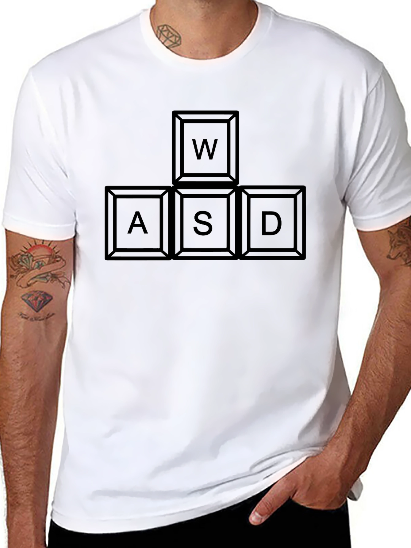 WASD Keys Black T-Shirt - Gamer Essential