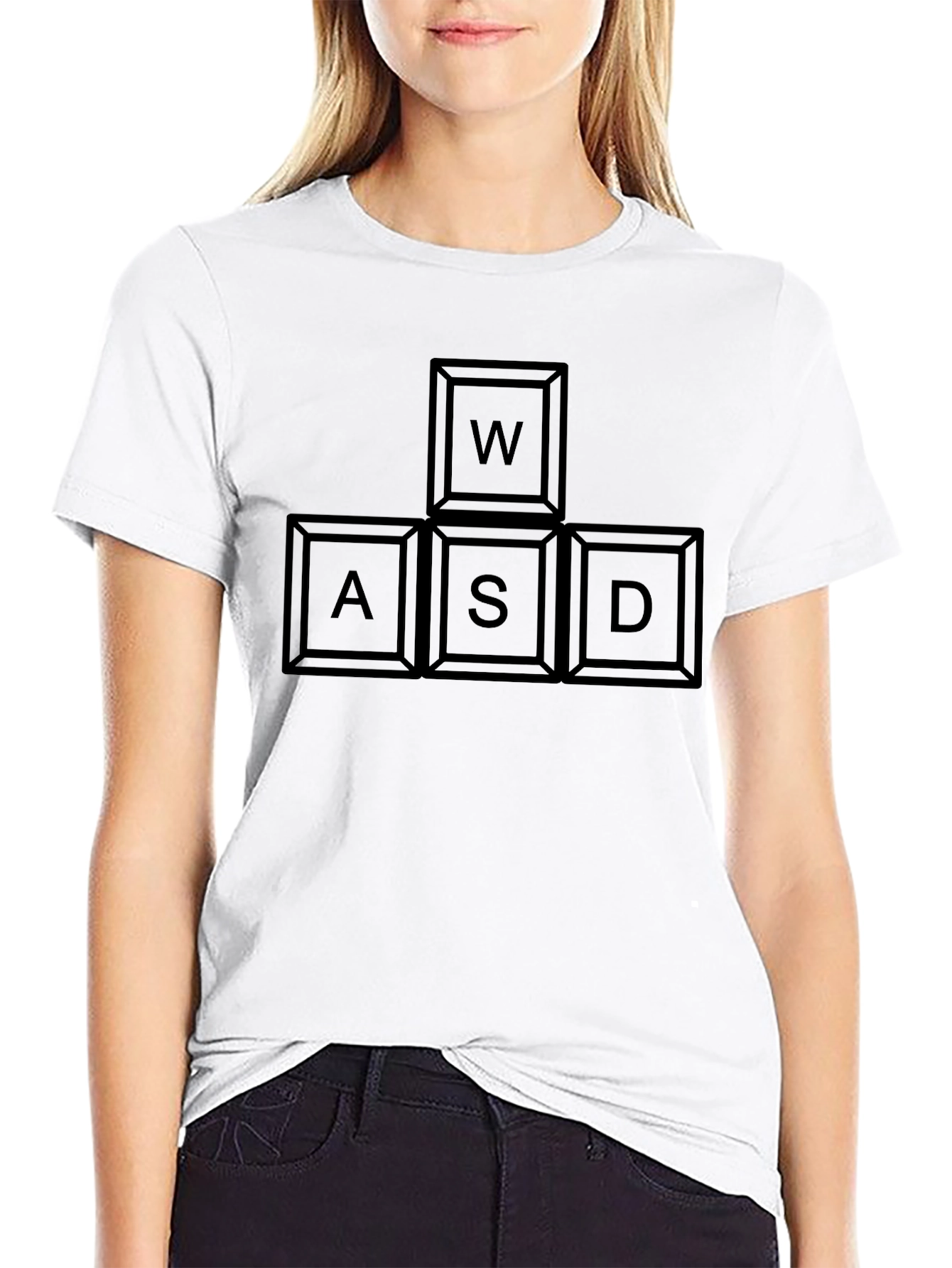 WASD Keys Black T-Shirt - Gamer Essential
