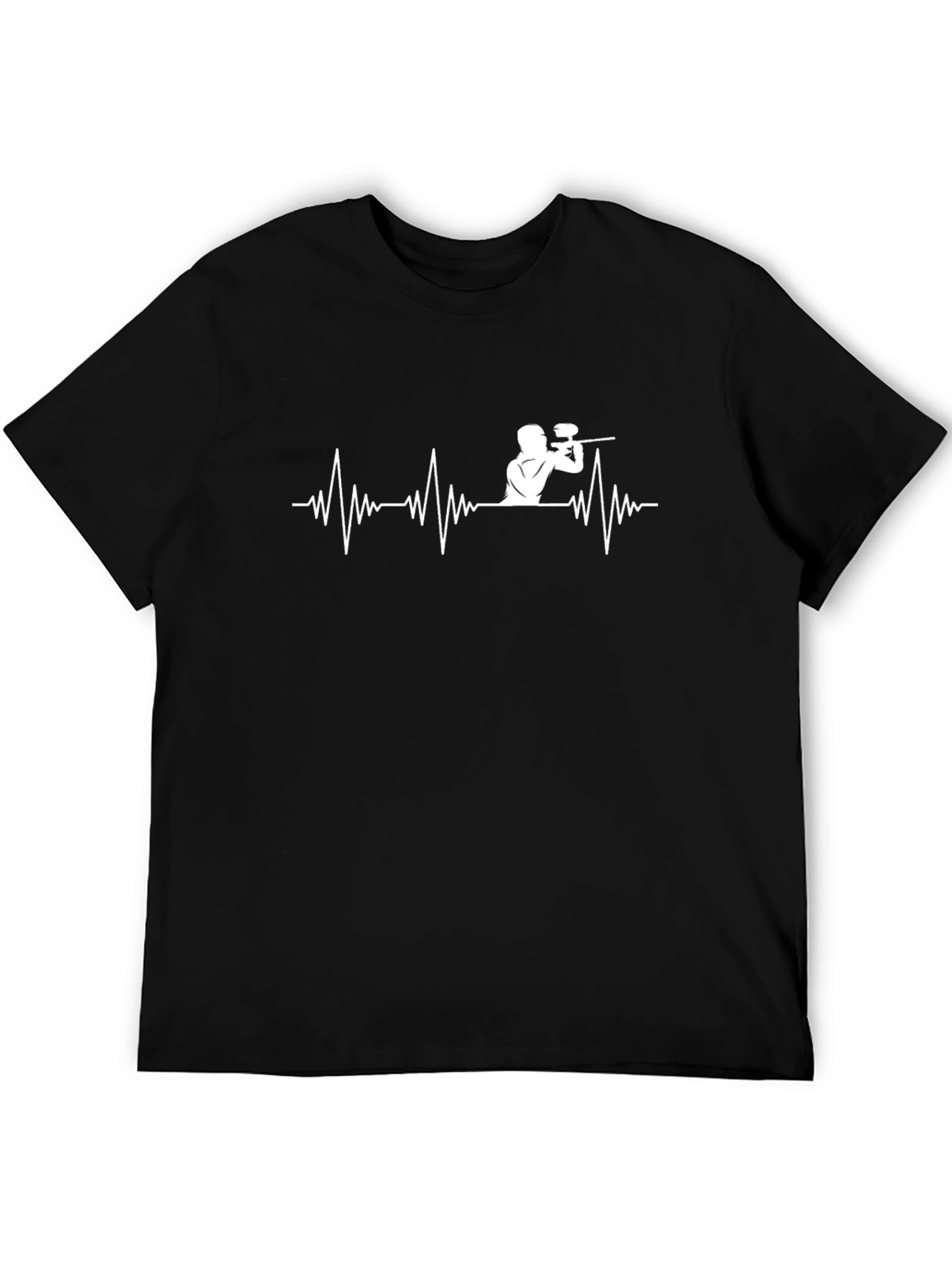 Paintball Heartbeat T-Shirt - Black Cotton Tee