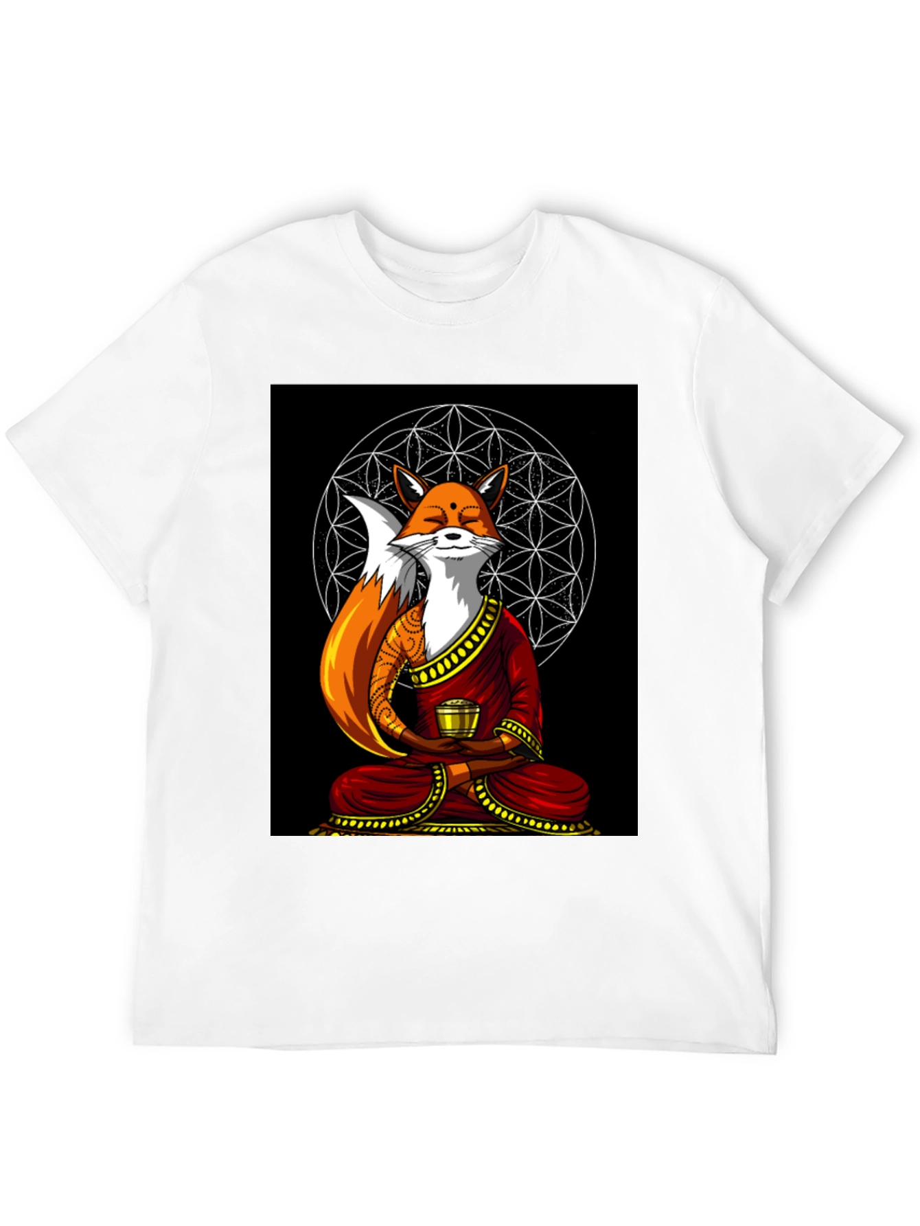 Zen Fox T-Shirt - Meditating Design