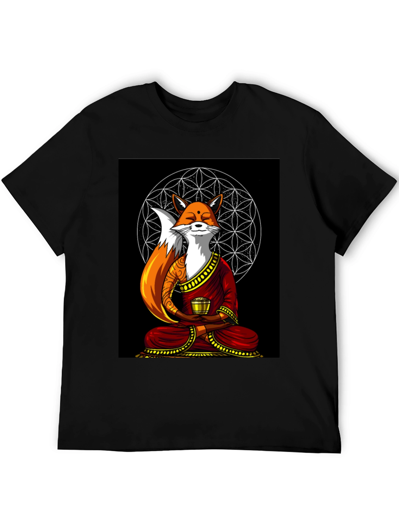 Zen Fox T-Shirt - Meditating Design