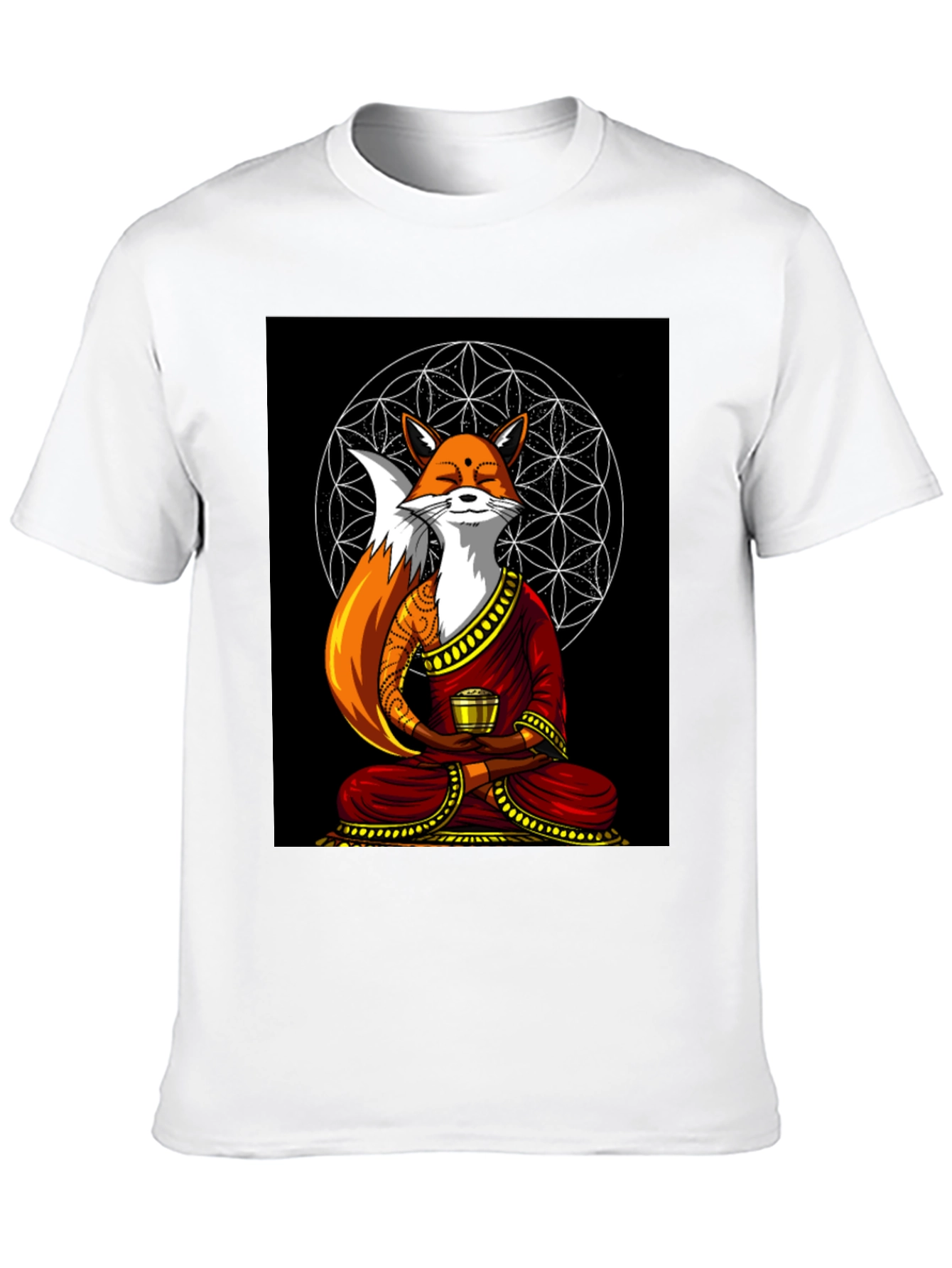 Zen Fox T-Shirt - Meditating Design