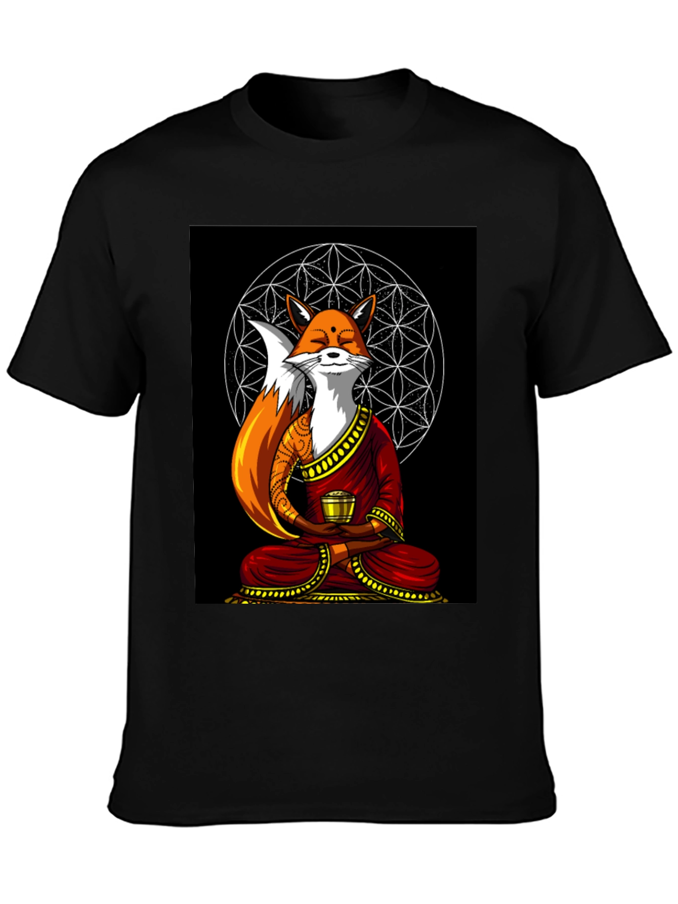 Zen Fox T-Shirt - Meditating Design
