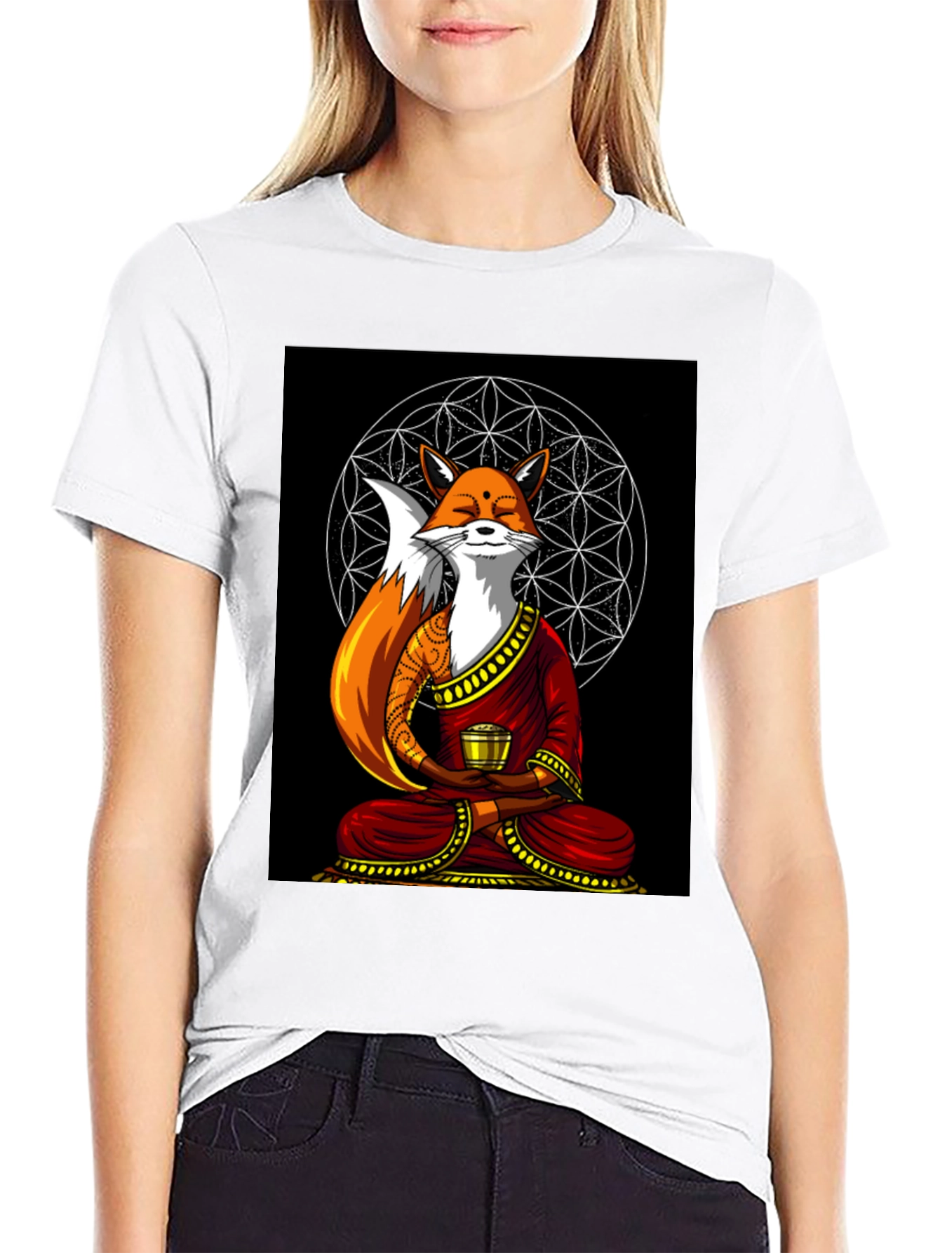 Zen Fox T-Shirt - Meditating Design