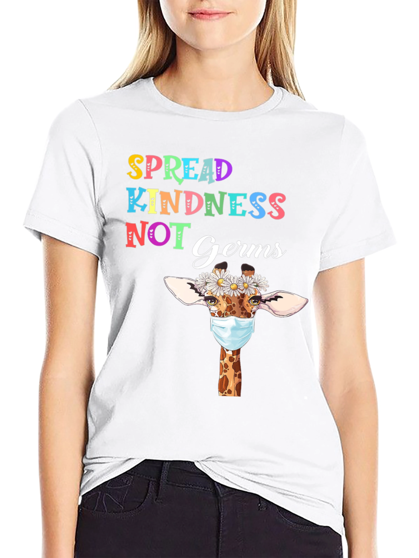 Spread Kindness Giraffe Mask T-Shirt