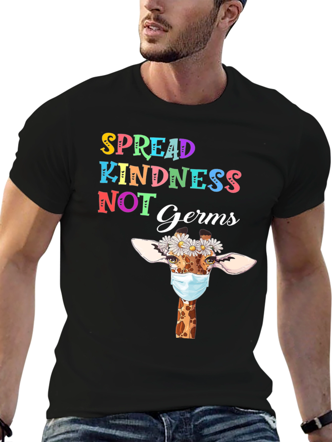 Spread Kindness Giraffe Mask T-Shirt