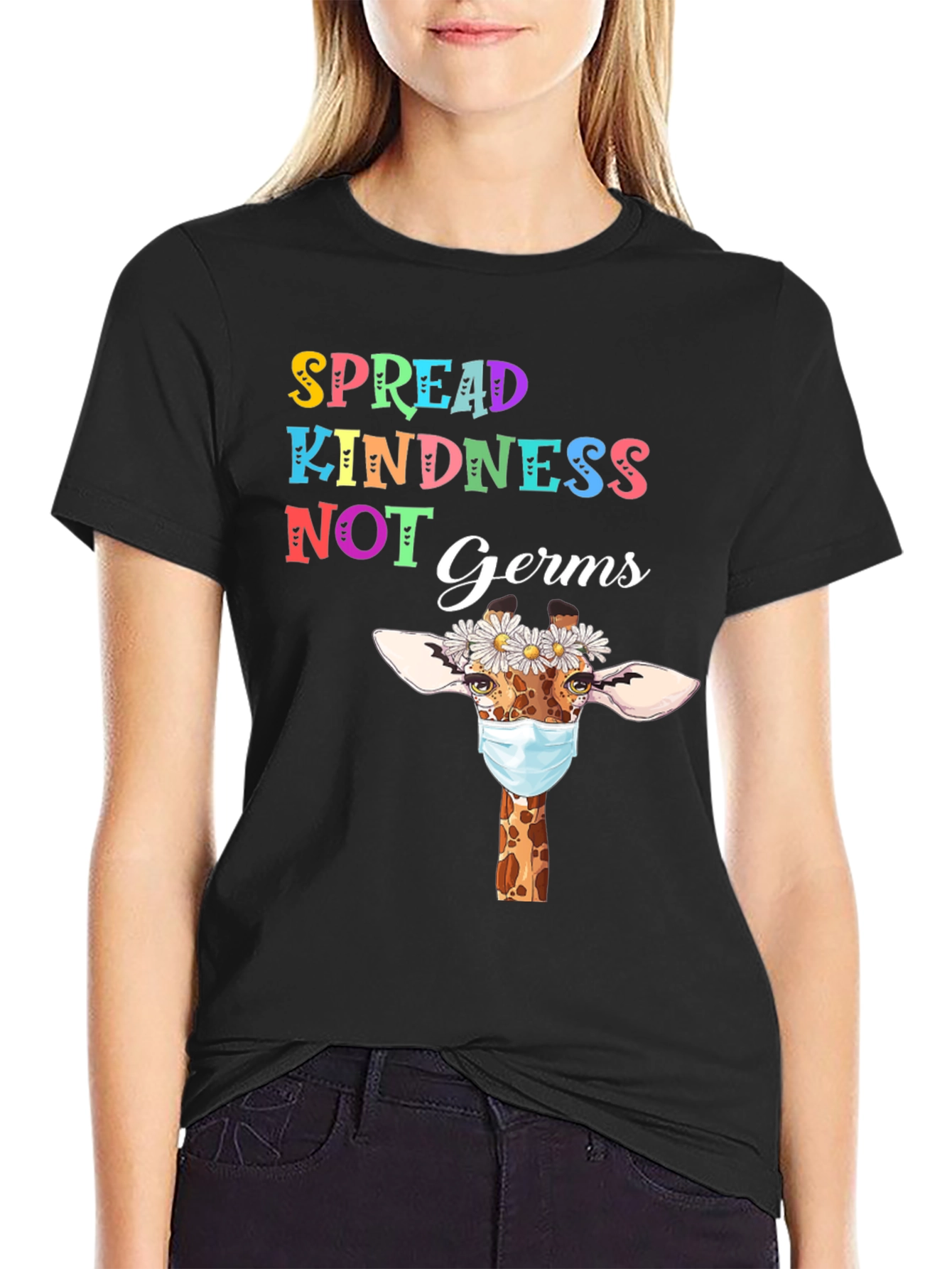 Spread Kindness Giraffe Mask T-Shirt