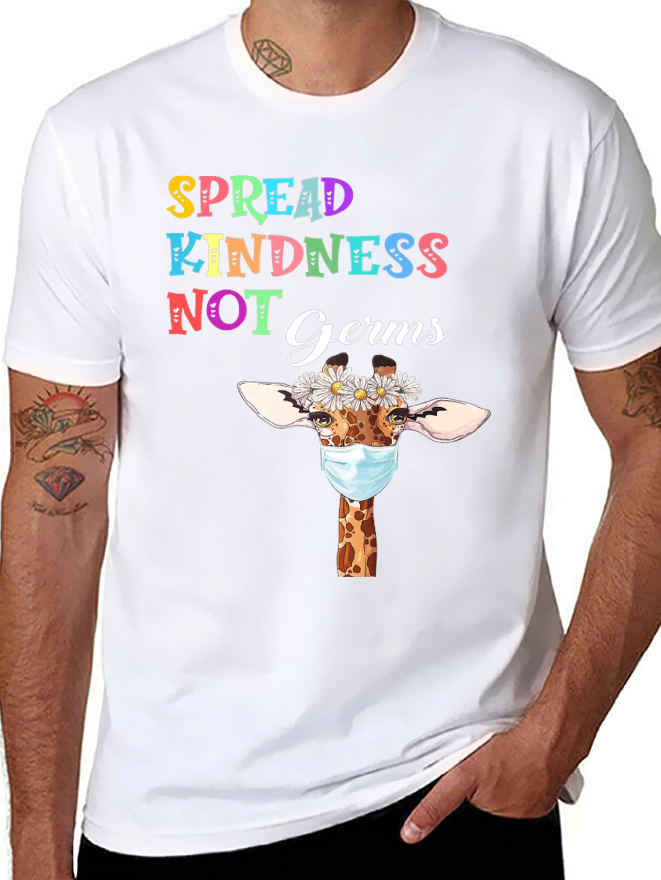 Spread Kindness Giraffe Mask T-Shirt