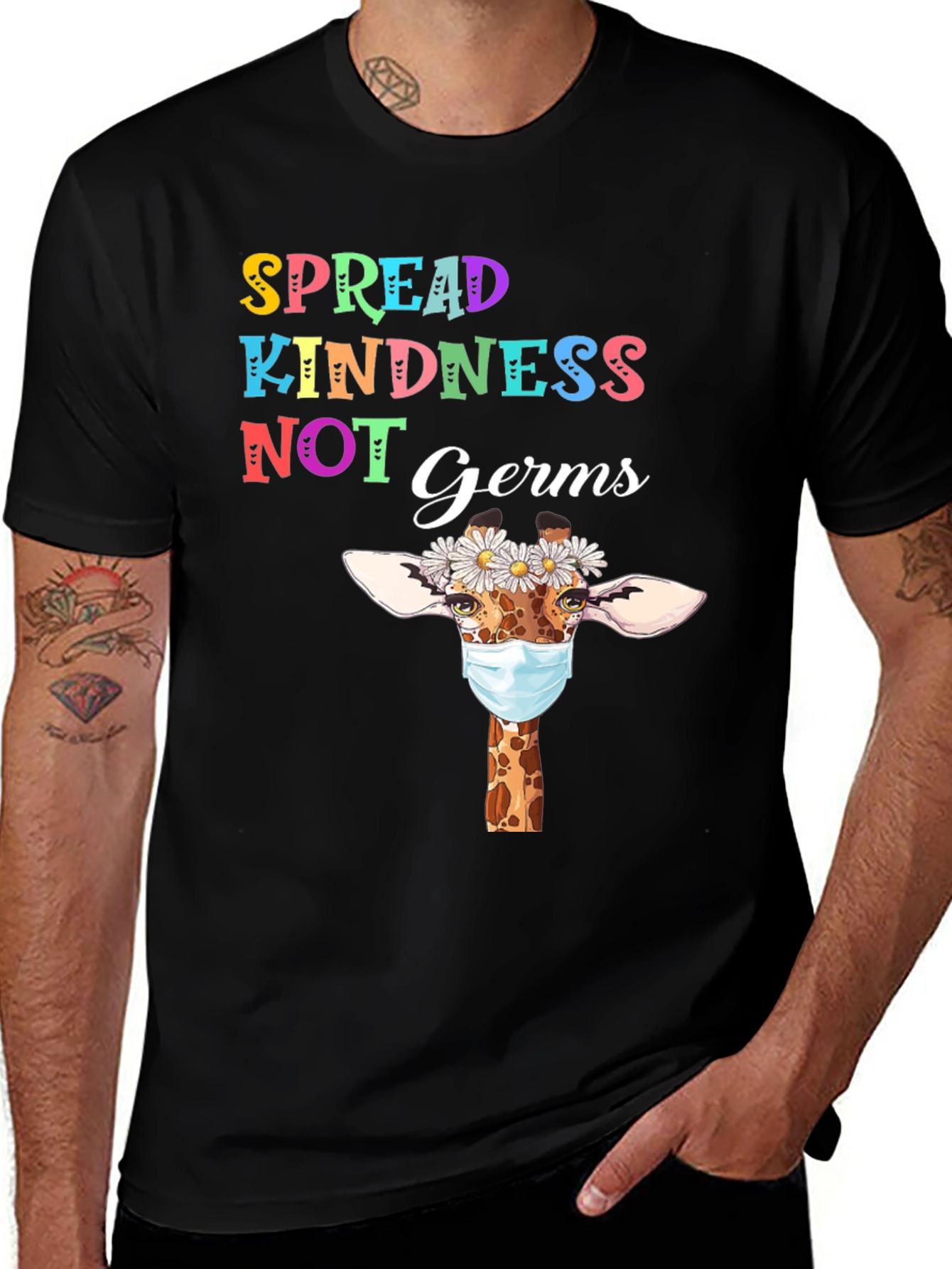 Spread Kindness Giraffe Mask T-Shirt
