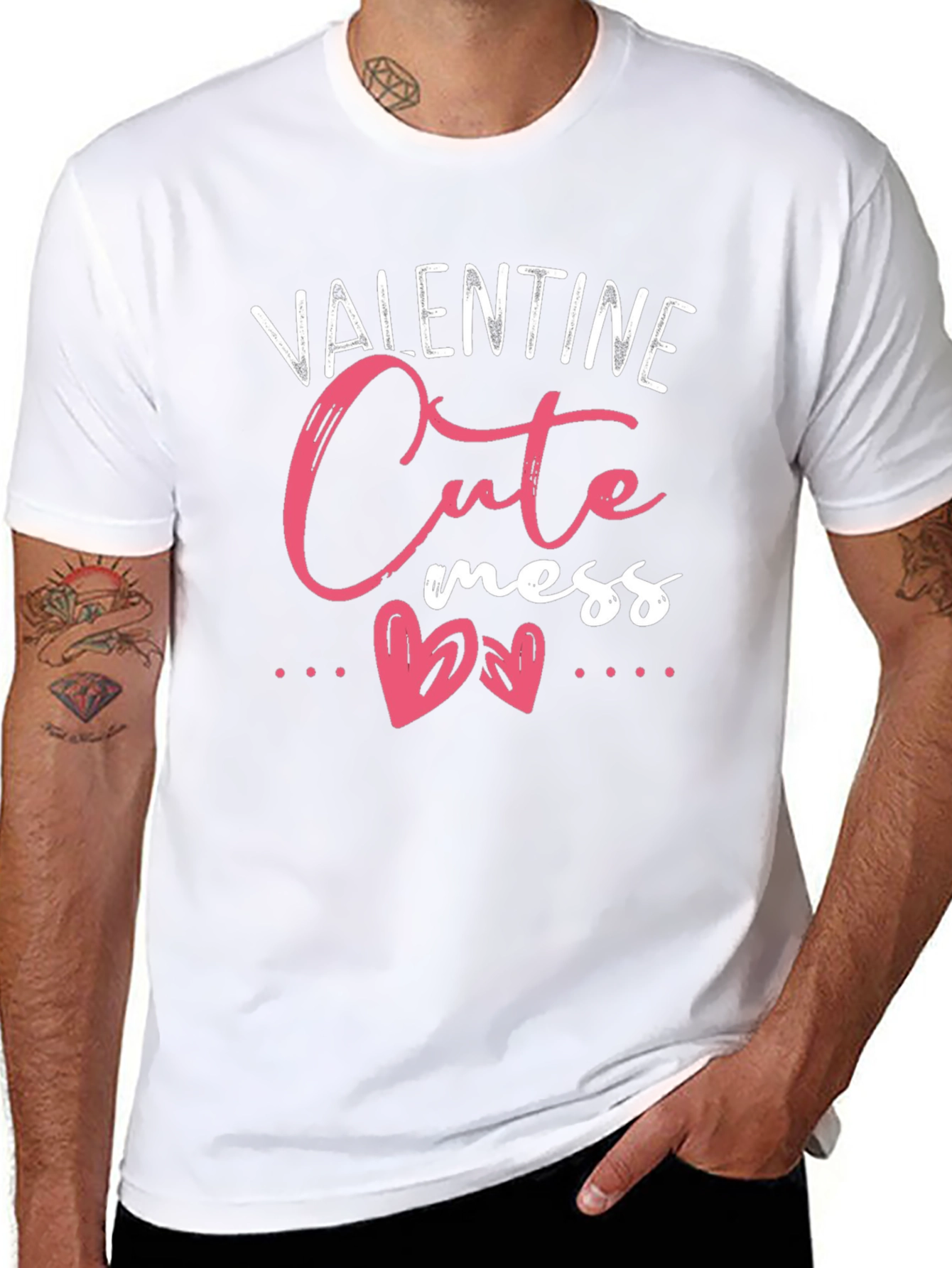 Valentine Cute Mess Black Tee