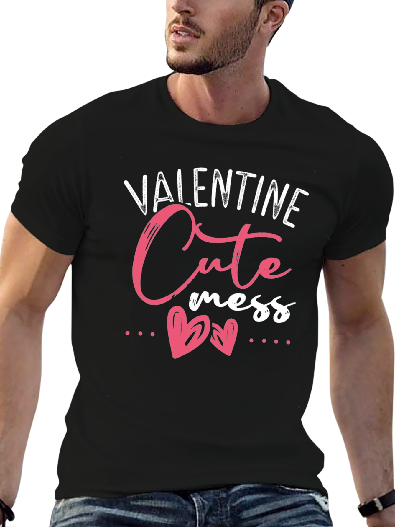 Valentine Cute Mess Black Tee