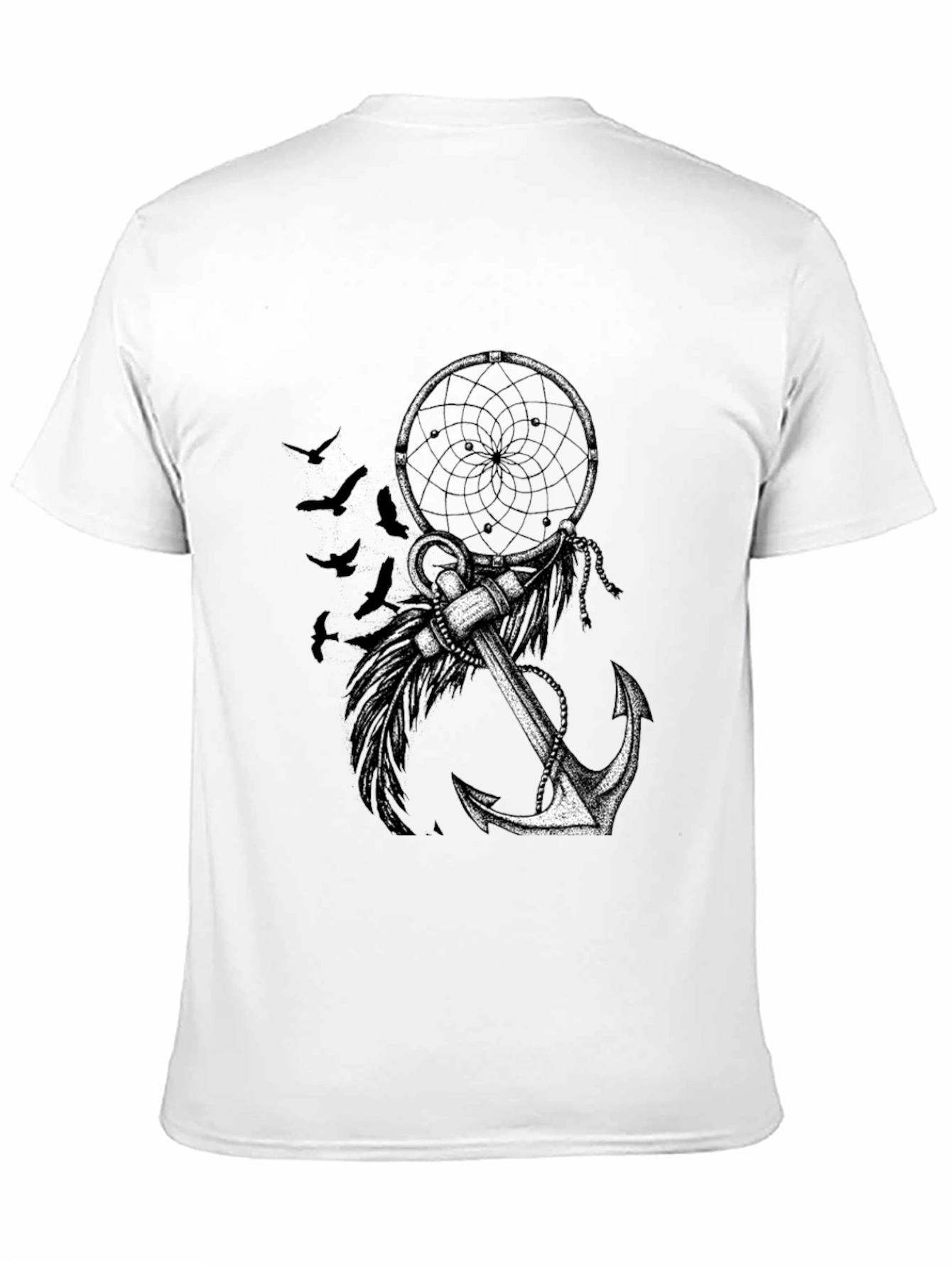 Dreamcatcher & Anchor Graphic Tee - Black