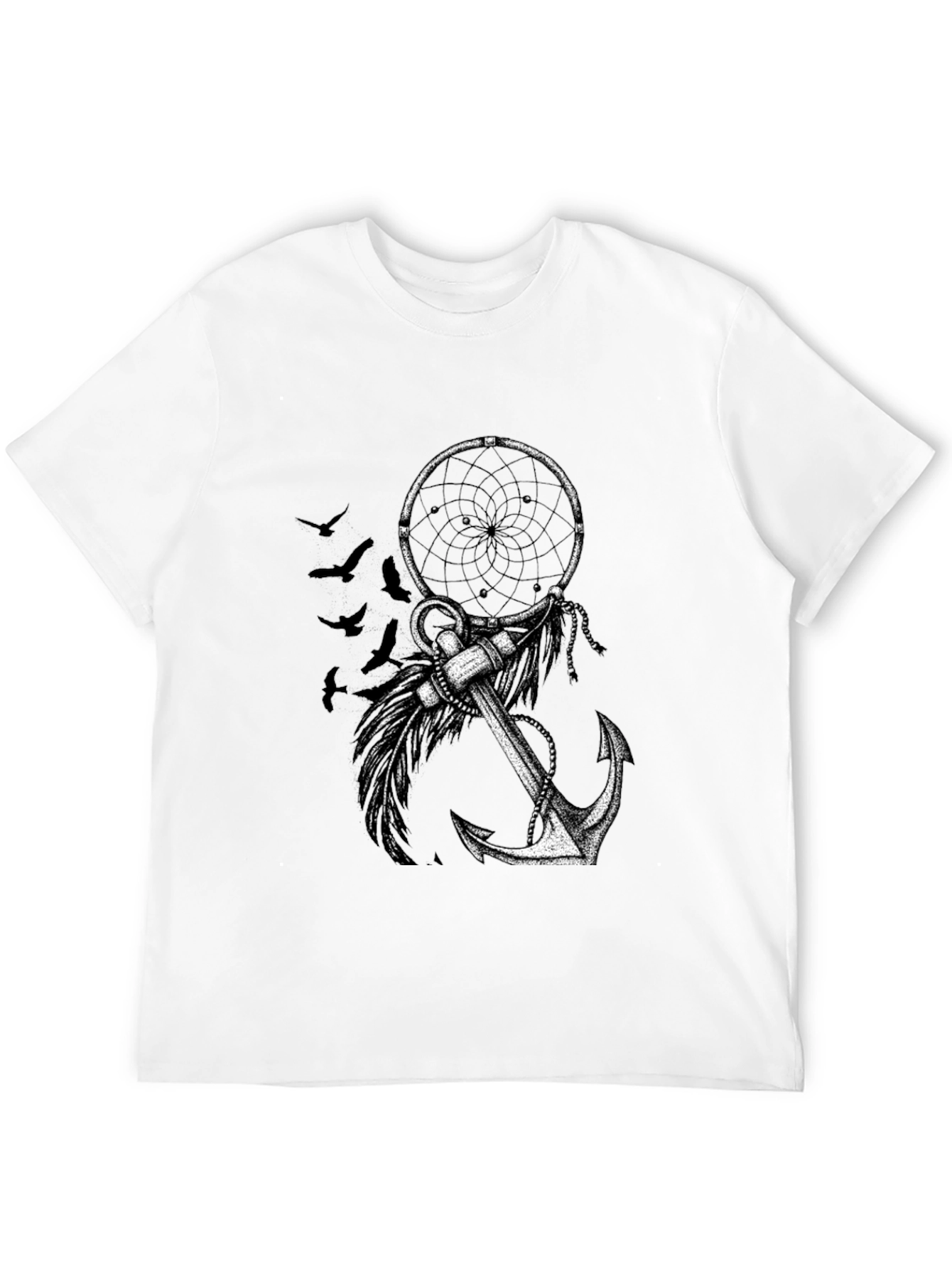 Dreamcatcher & Anchor Graphic Tee - Black