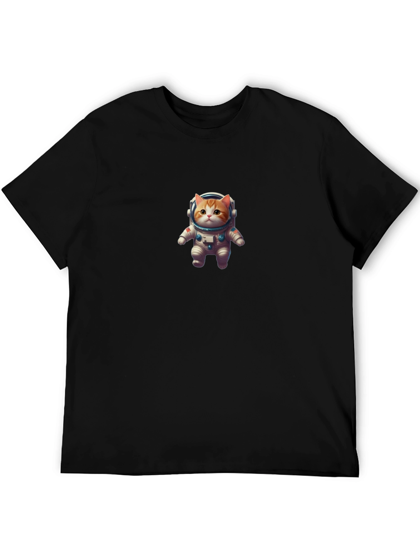Astronaut Cat Black T-Shirt - Space Kitty Tee