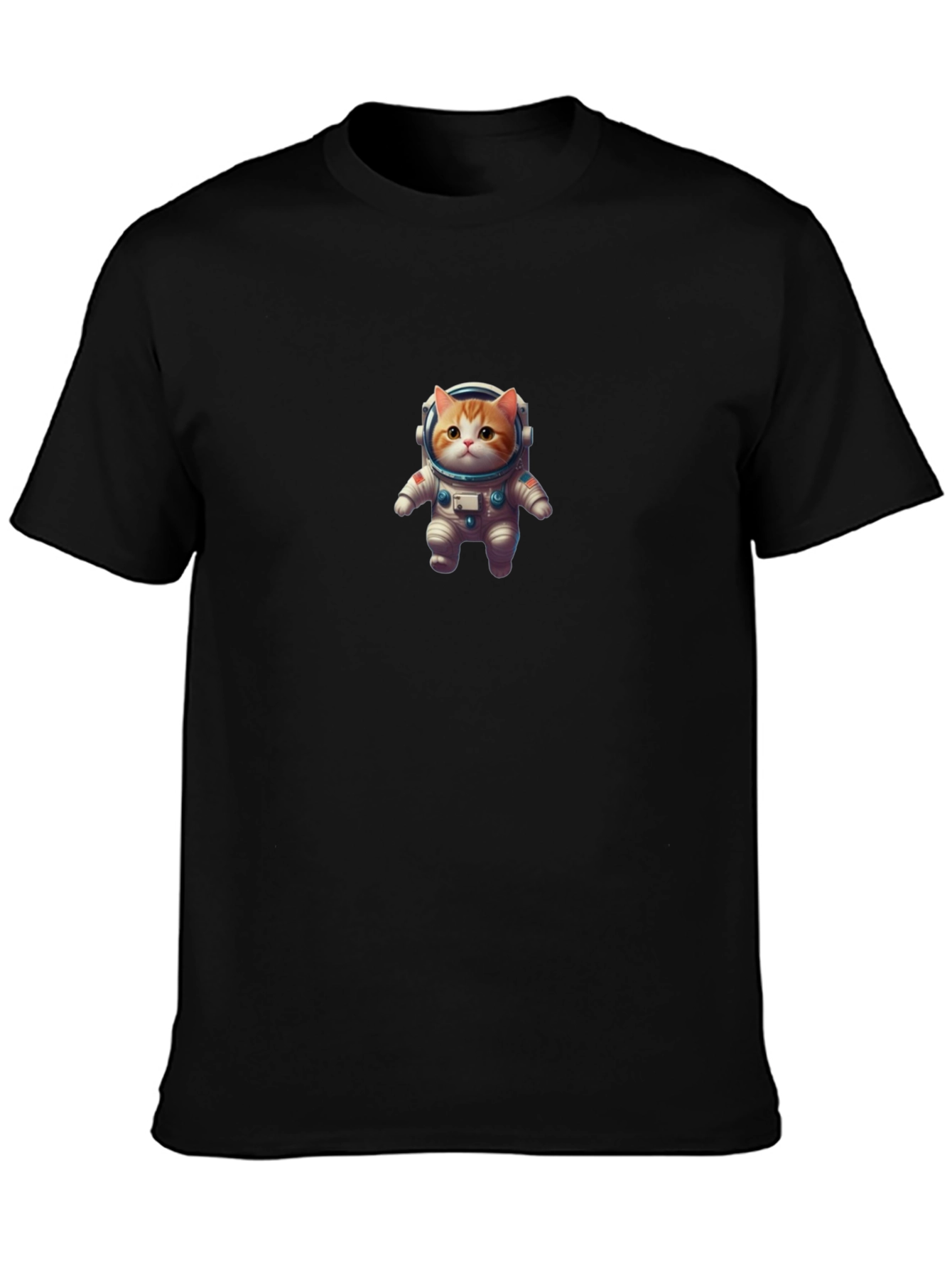 Astronaut Cat Black T-Shirt - Space Kitty Tee