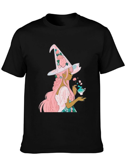 Witch With Tea Cup Graphic Tee