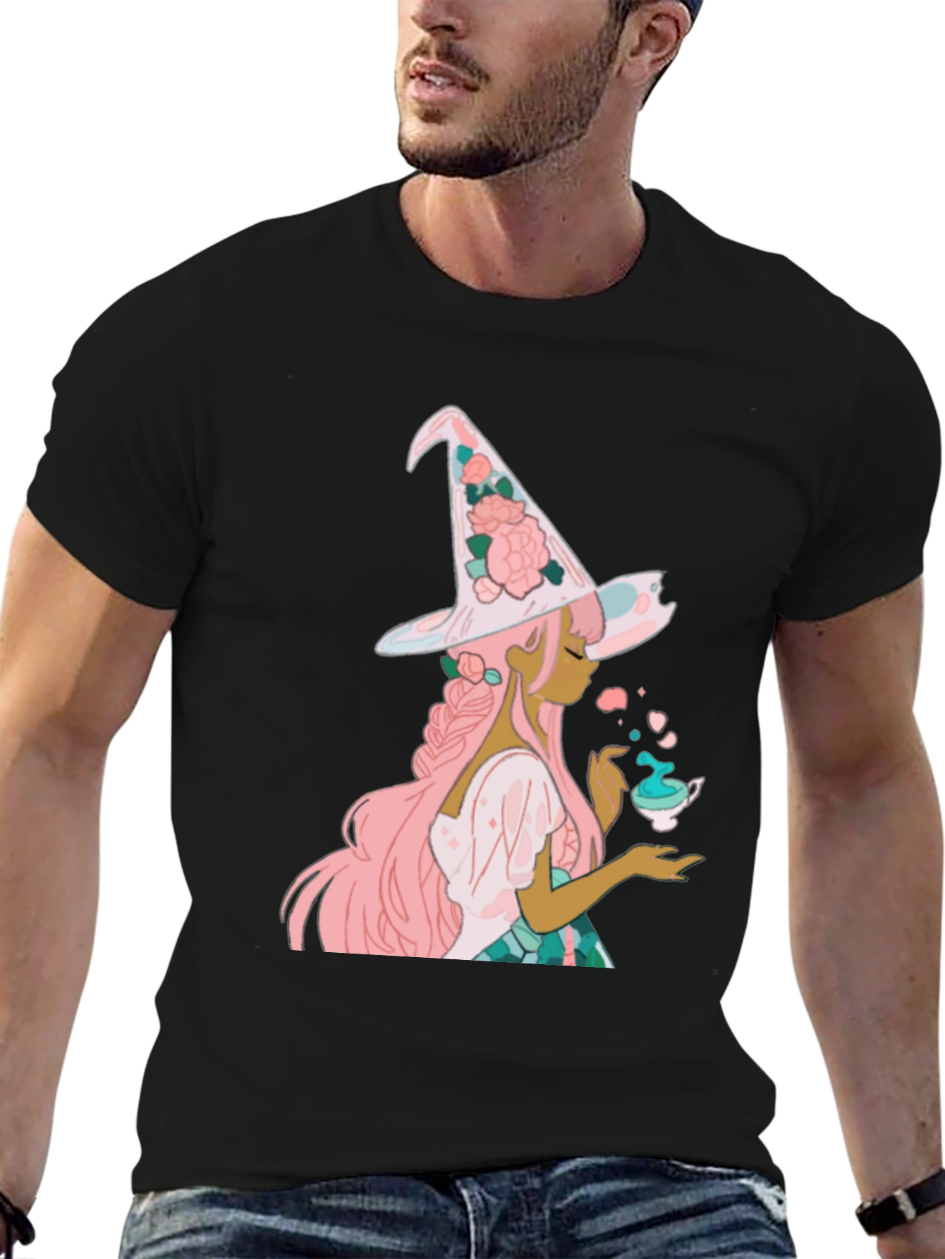 Witch With Tea Cup Graphic Tee