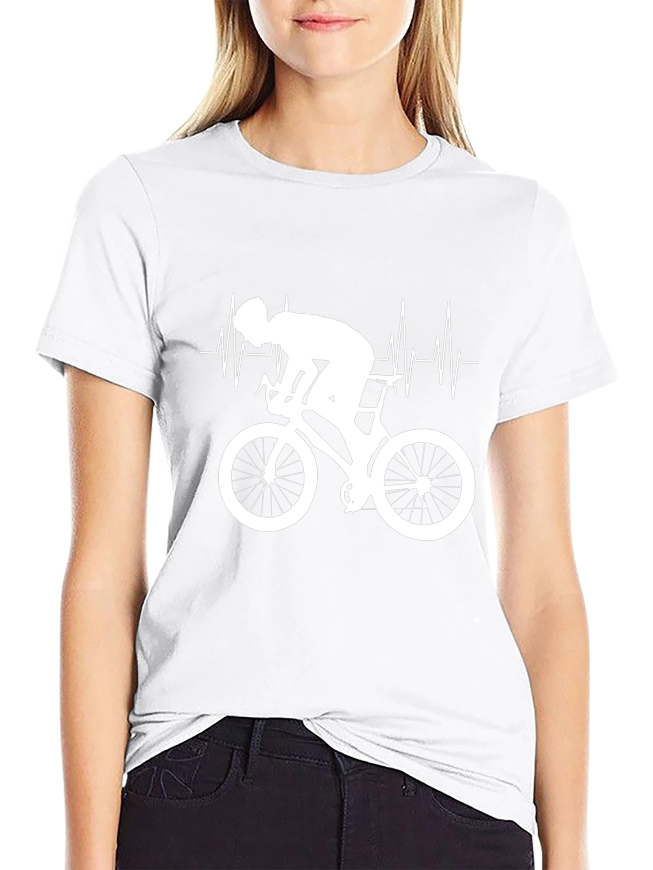 Cyclist Heartbeat T-Shirt - Black