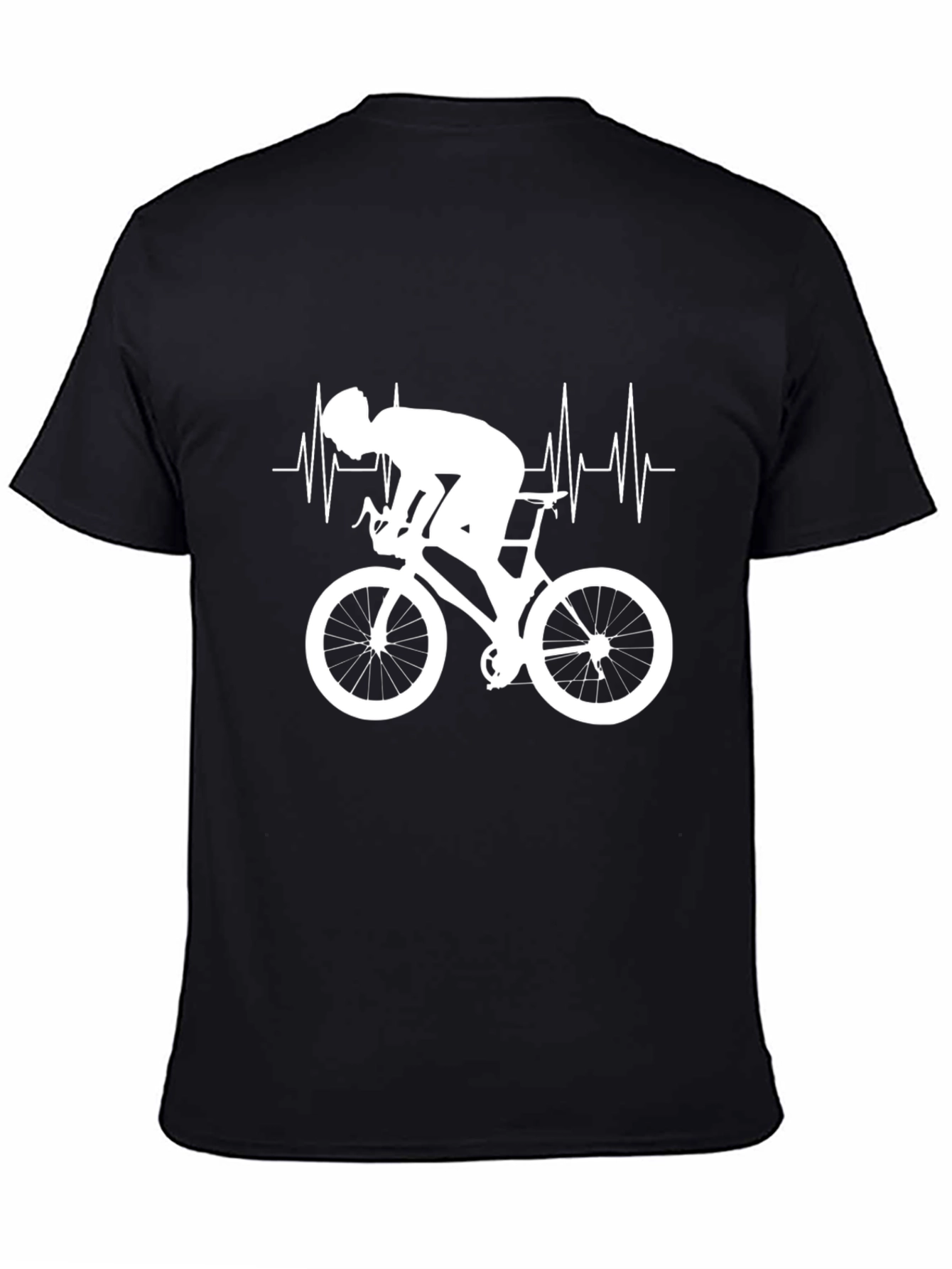 Cyclist Heartbeat T-Shirt - Black