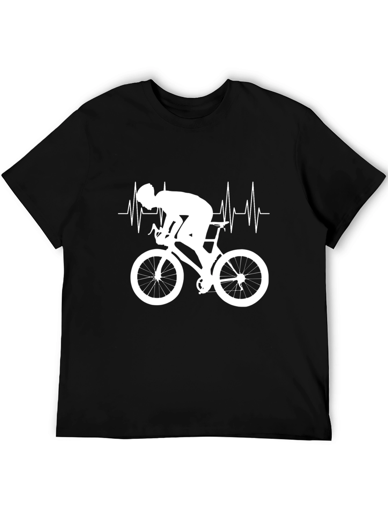 Cyclist Heartbeat T-Shirt - Black