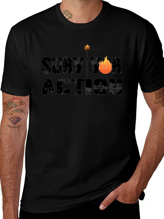 Survivor Action Graphic Tee - Black