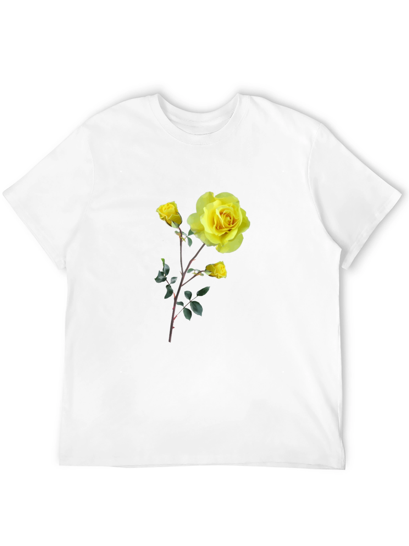Yellow Rose Graphic Tee - Black