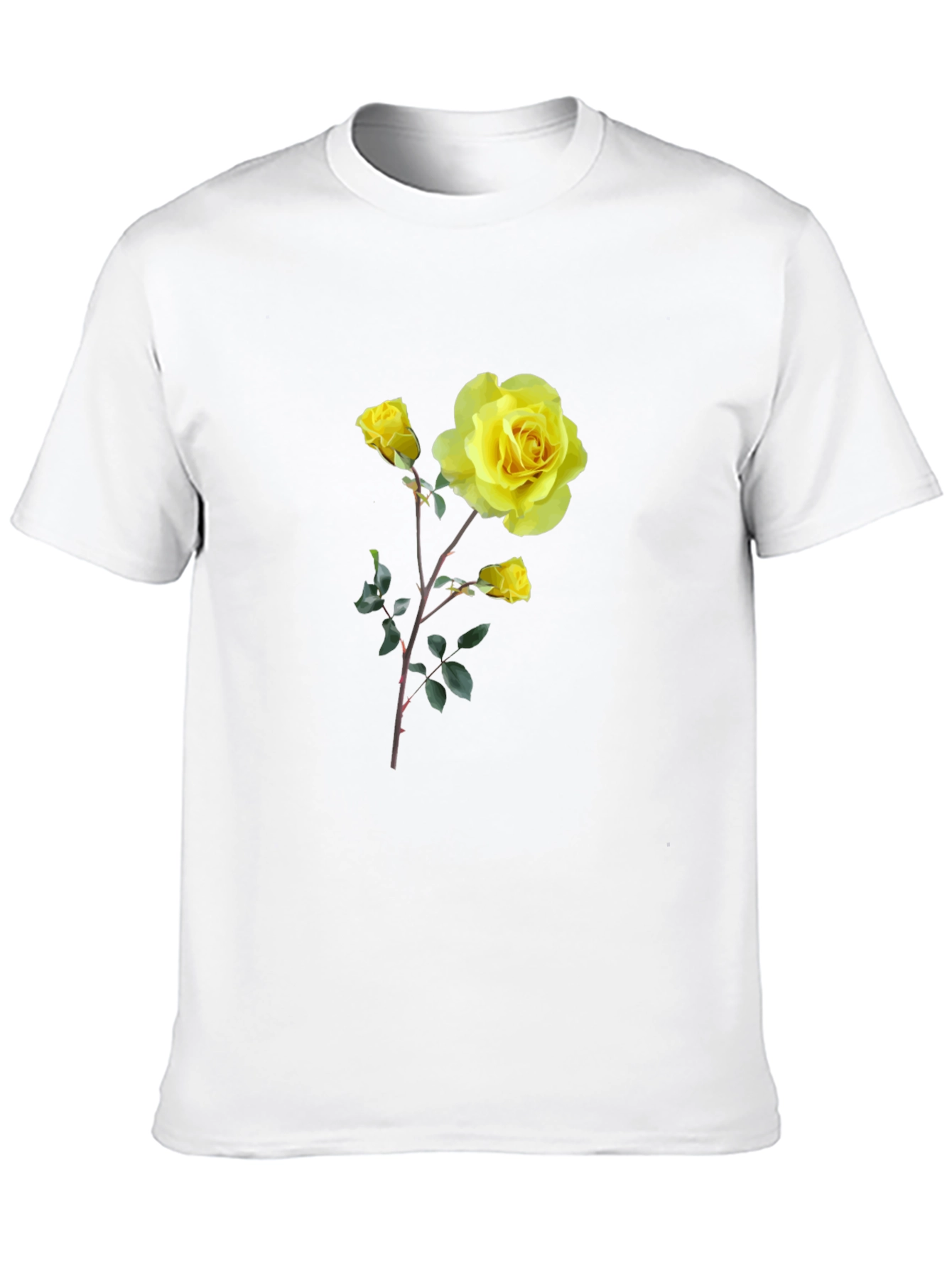 Yellow Rose Graphic Tee - Black