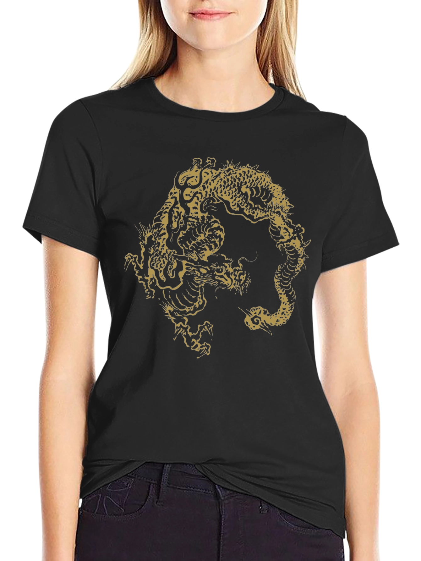 Dragon Graphic T-Shirt - Black Cotton Tee