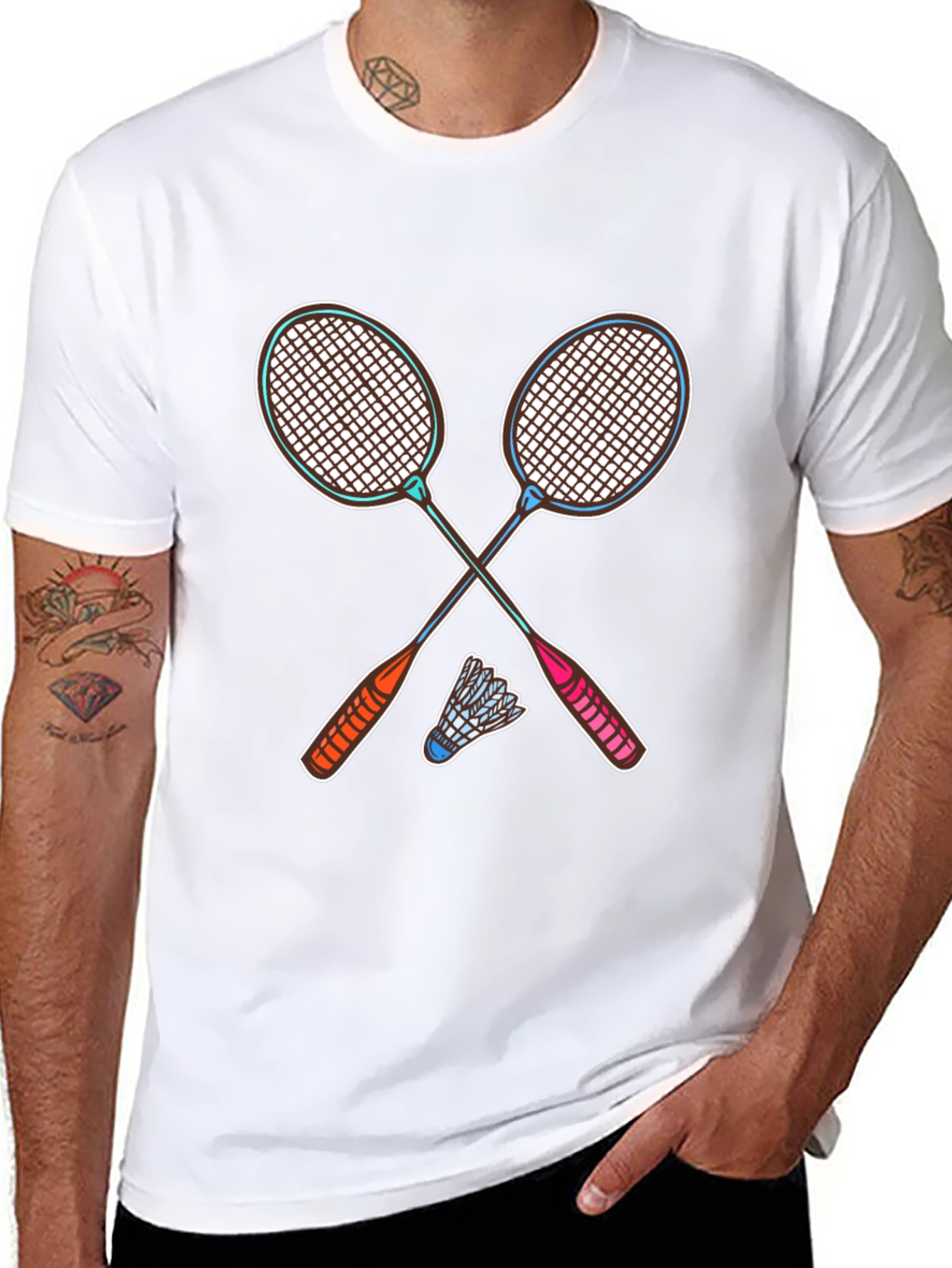 Badminton Rackets Graphic T-Shirt