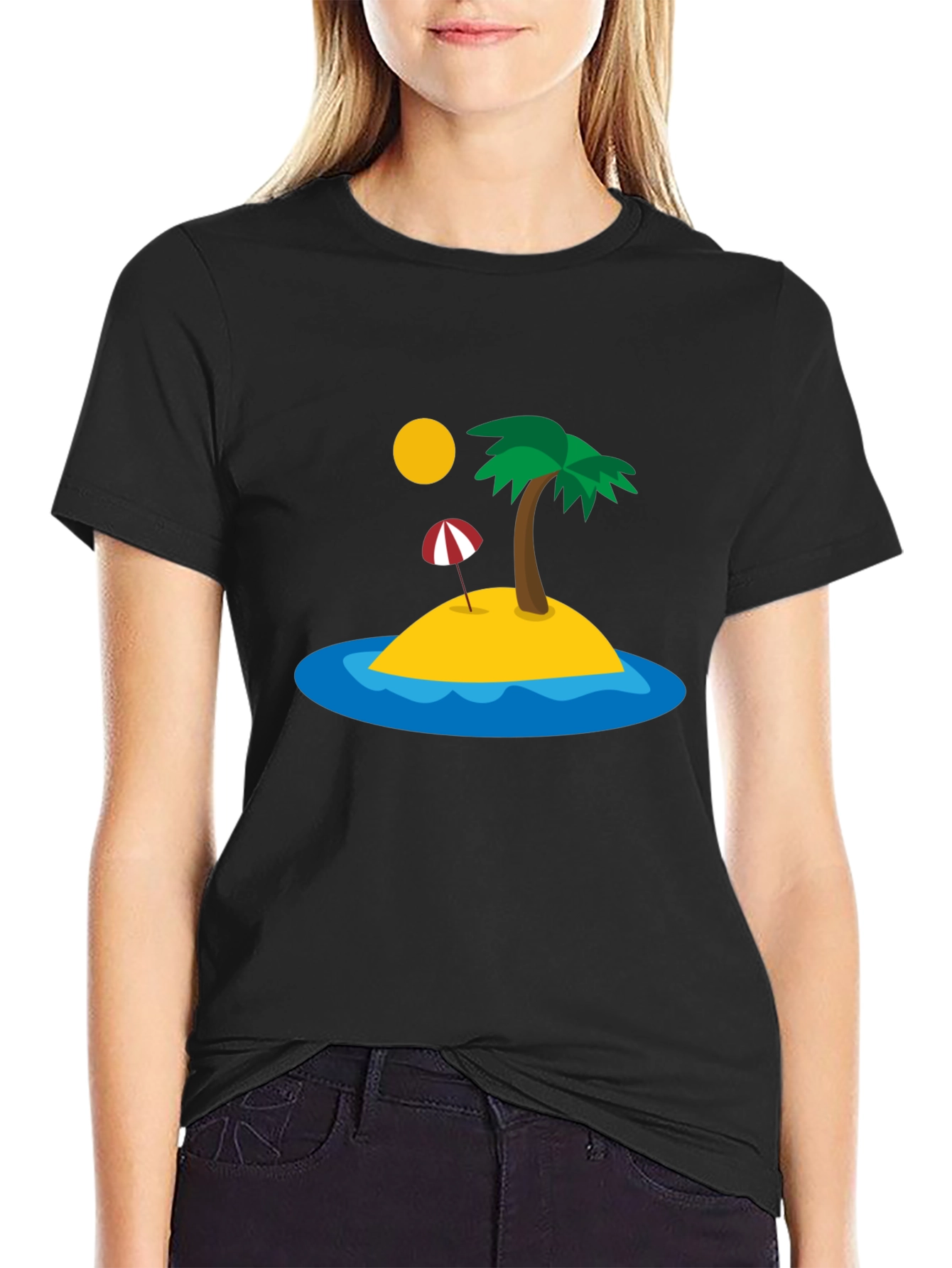 Island Paradise Graphic T-Shirt - Black