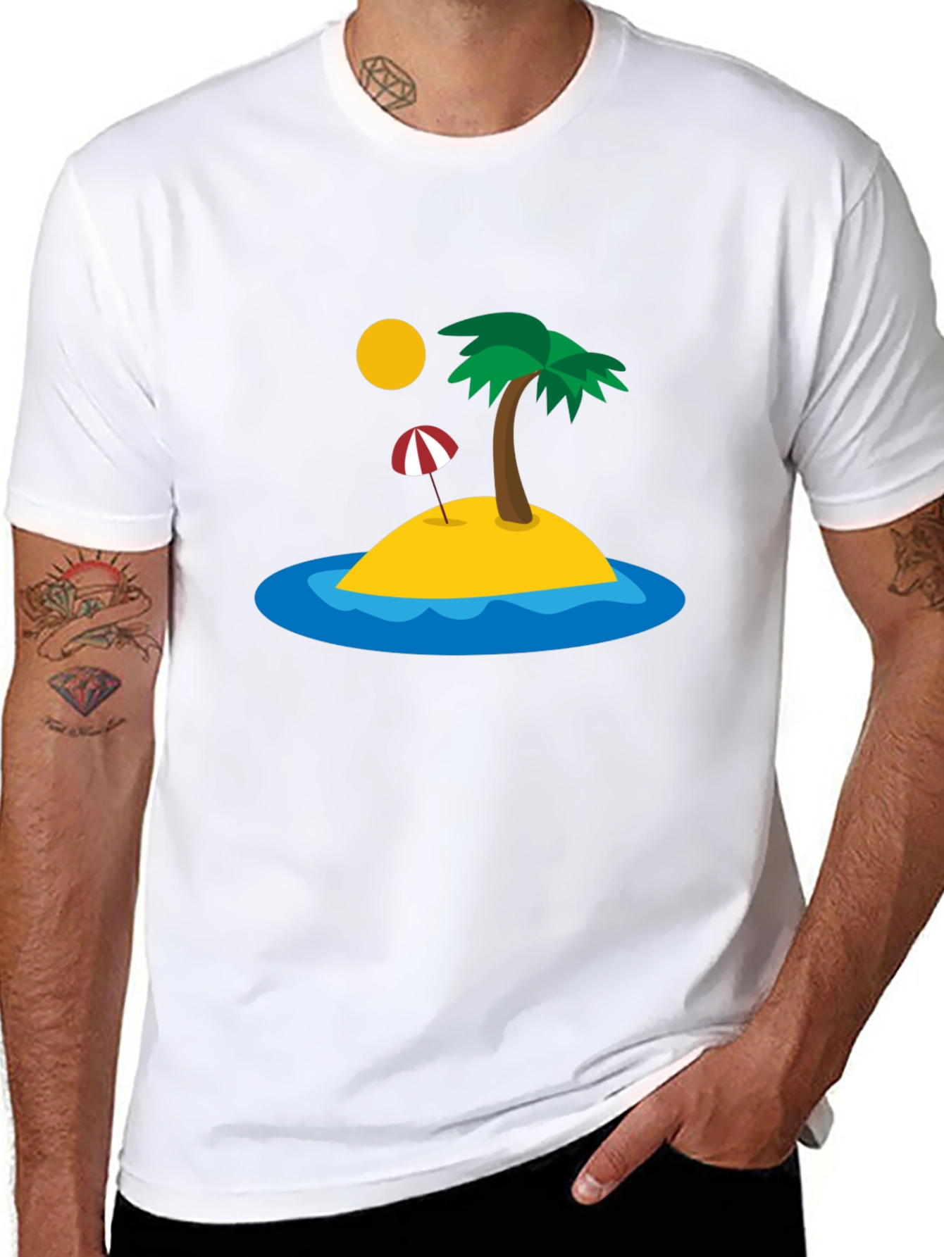 Island Paradise Graphic T-Shirt - Black